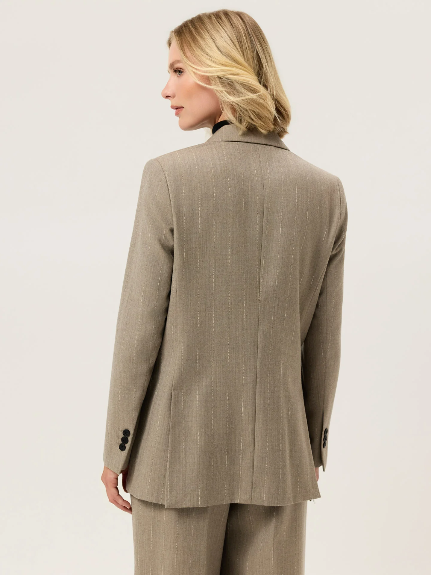 Double-Breasted Blazer In Striped Wool Blend - Image 3