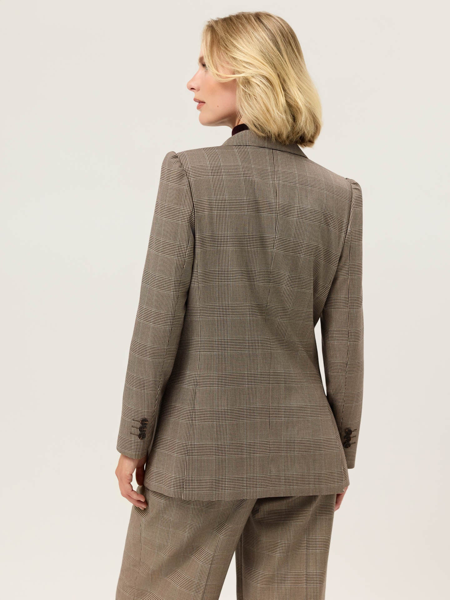 Double-Breasted Blazer In Viscose Blend Checks - Image 3