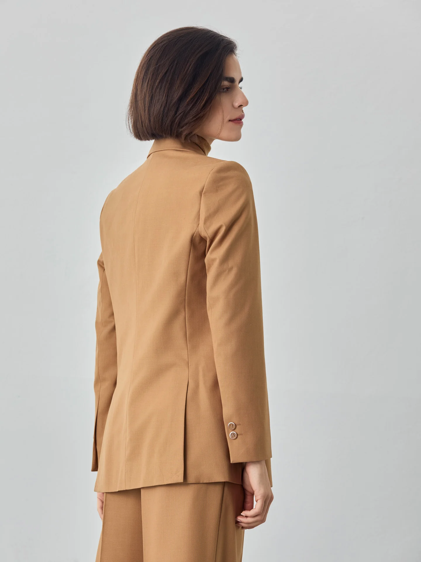 Double-Breasted Suit Blazer In Rayon Blend Fabric - Image 3