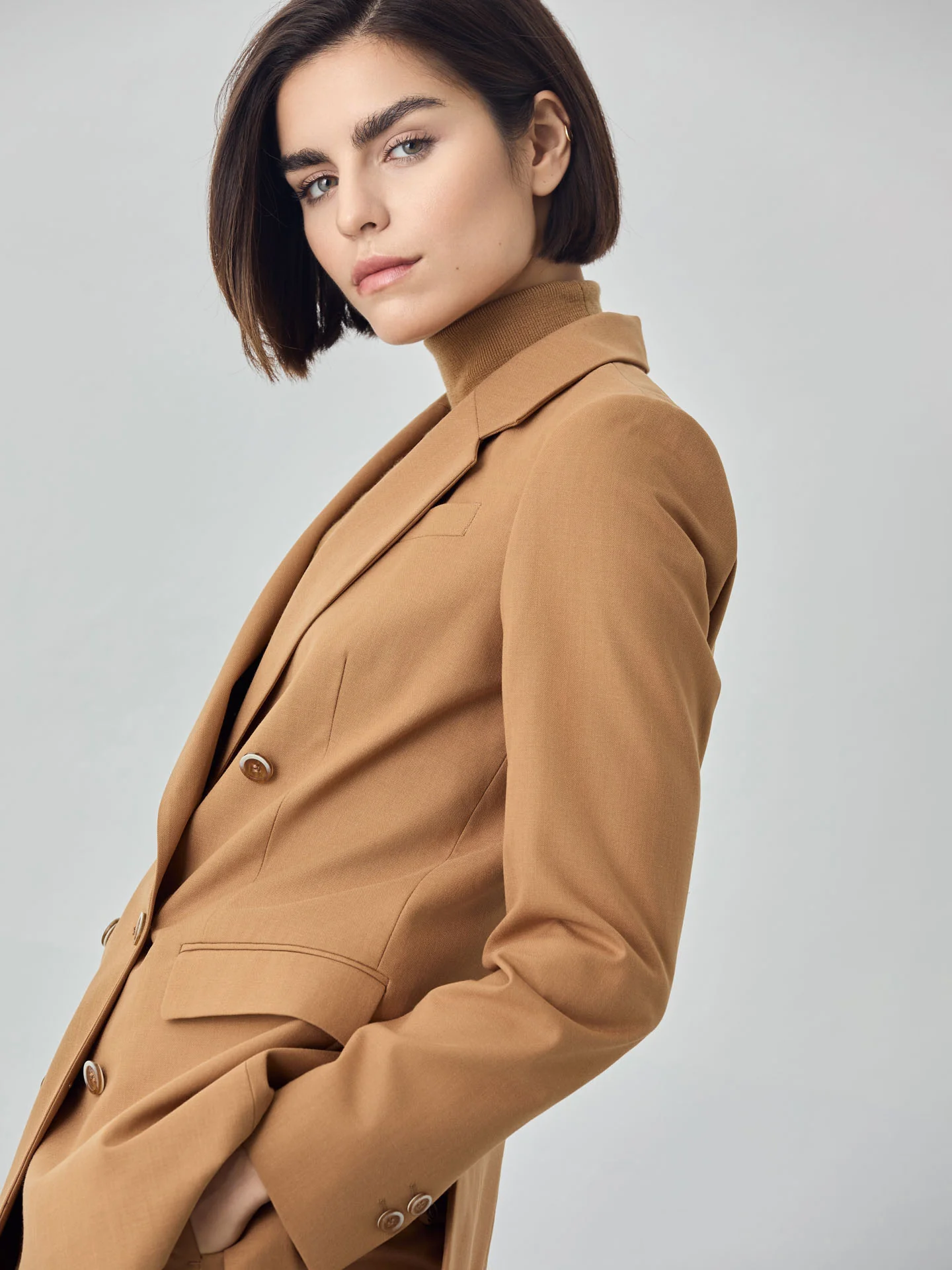 Double-Breasted Suit Blazer In Rayon Blend Fabric - Image 4