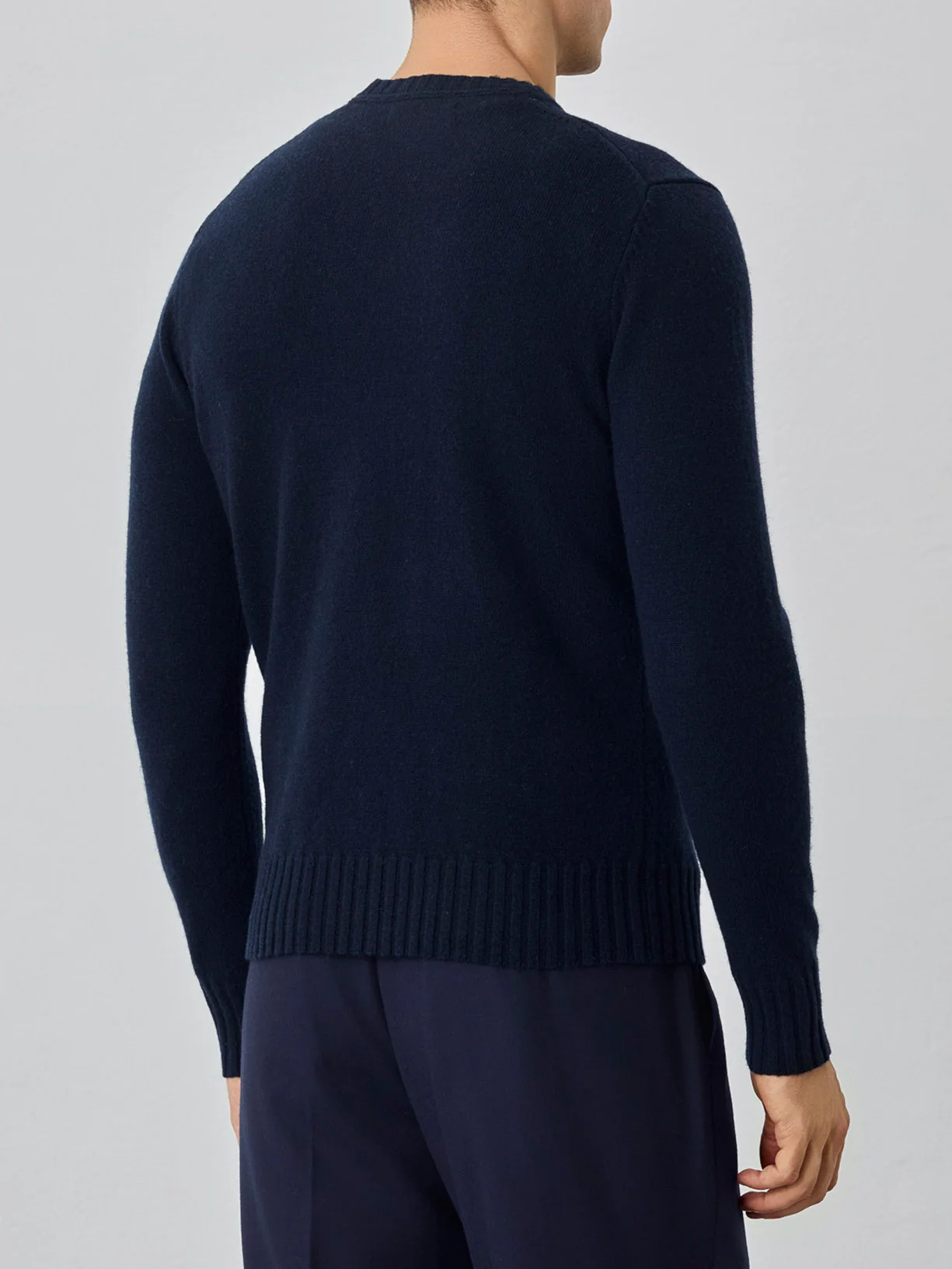 Machine Washable Crew Neck Sweater With Long Sleeves In Lambswool - Image 3