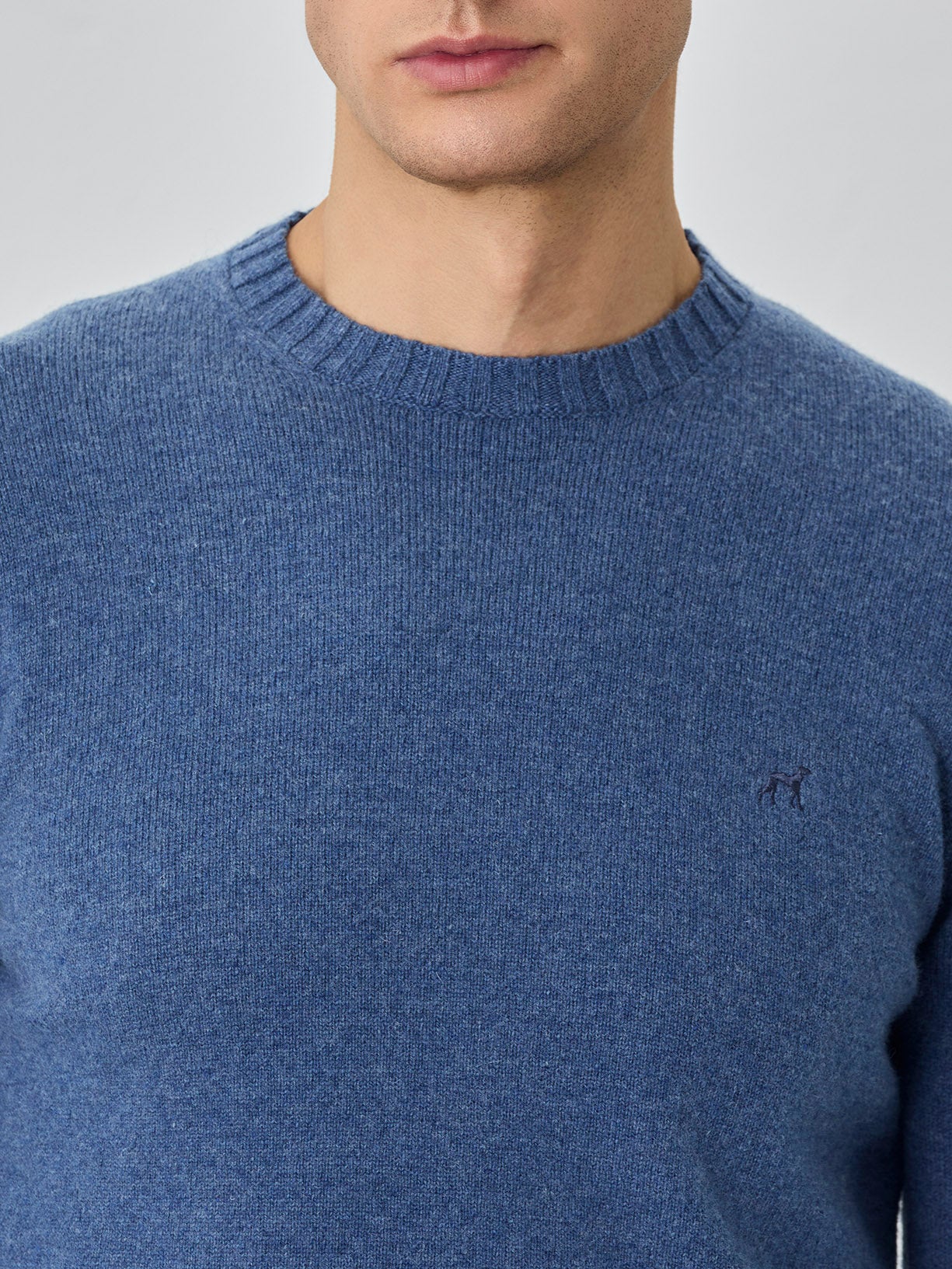 Machine Washable Crew Neck Sweater With Long Sleeves In Lambswool - Image 8