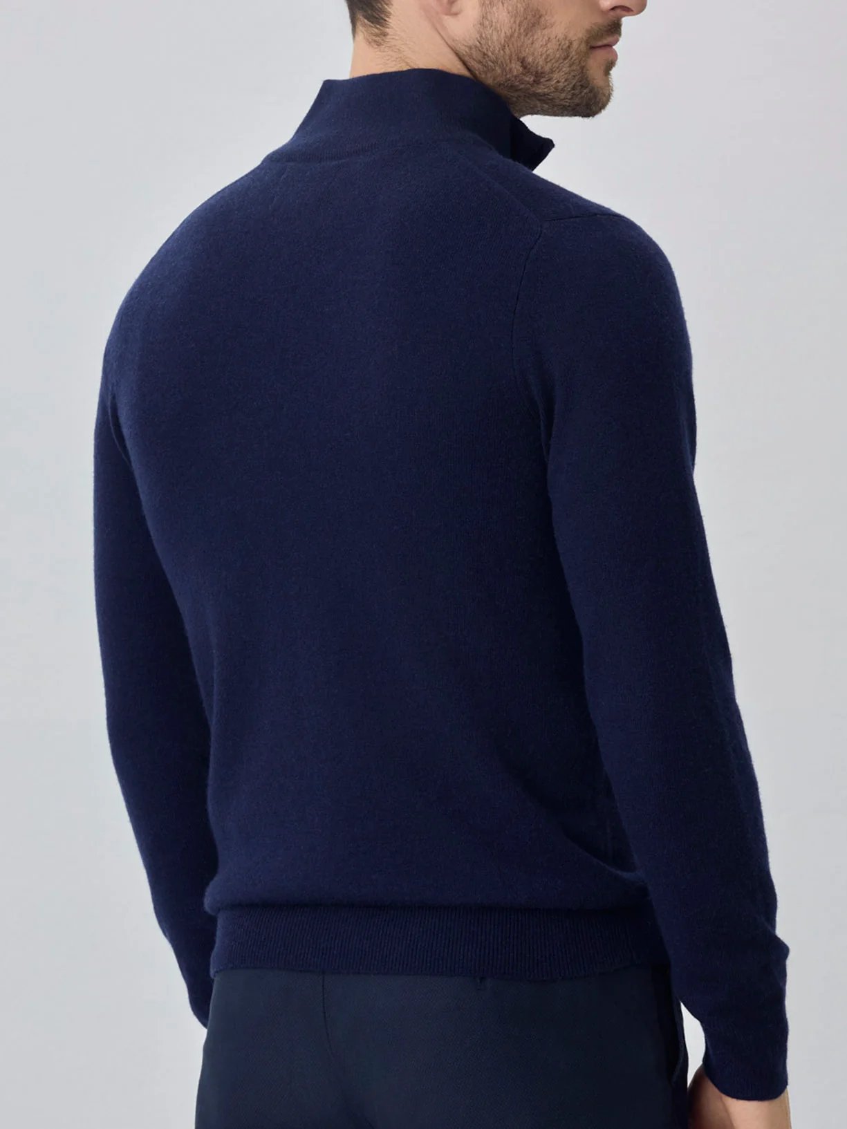 Machine Washable Half-Zip Sweater With Long Sleeves In Lambswool Blend - Image 6