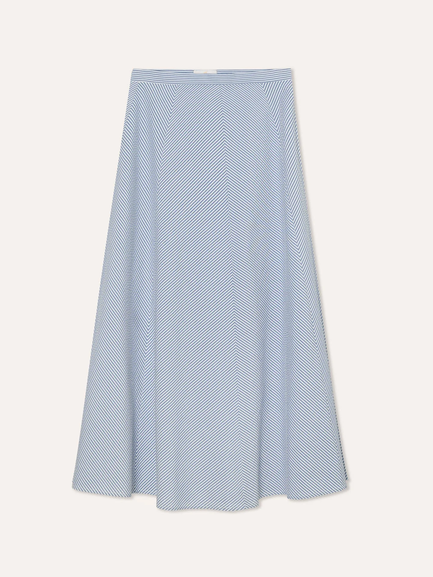 Midi Skirt In Cotton Blend Striped Seersucker - Image 6