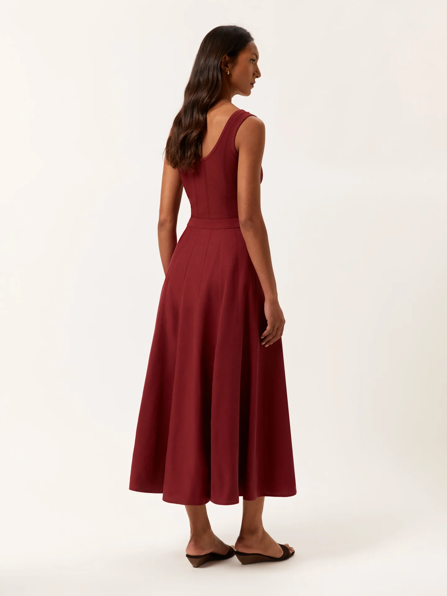 Midi Skirt In Tencel & Linen Blend With Embroidery - Image 3