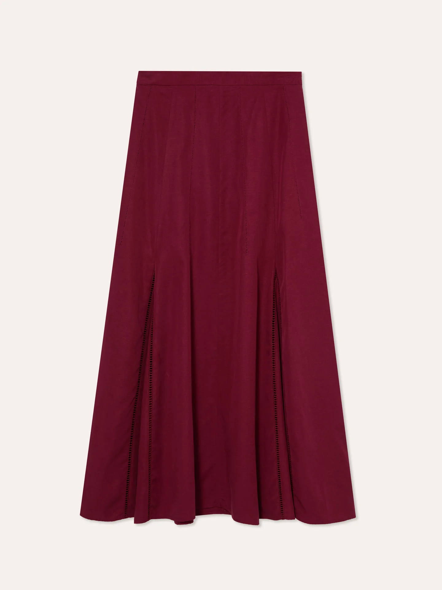 Midi Skirt In Tencel & Linen Blend With Embroidery - Image 7