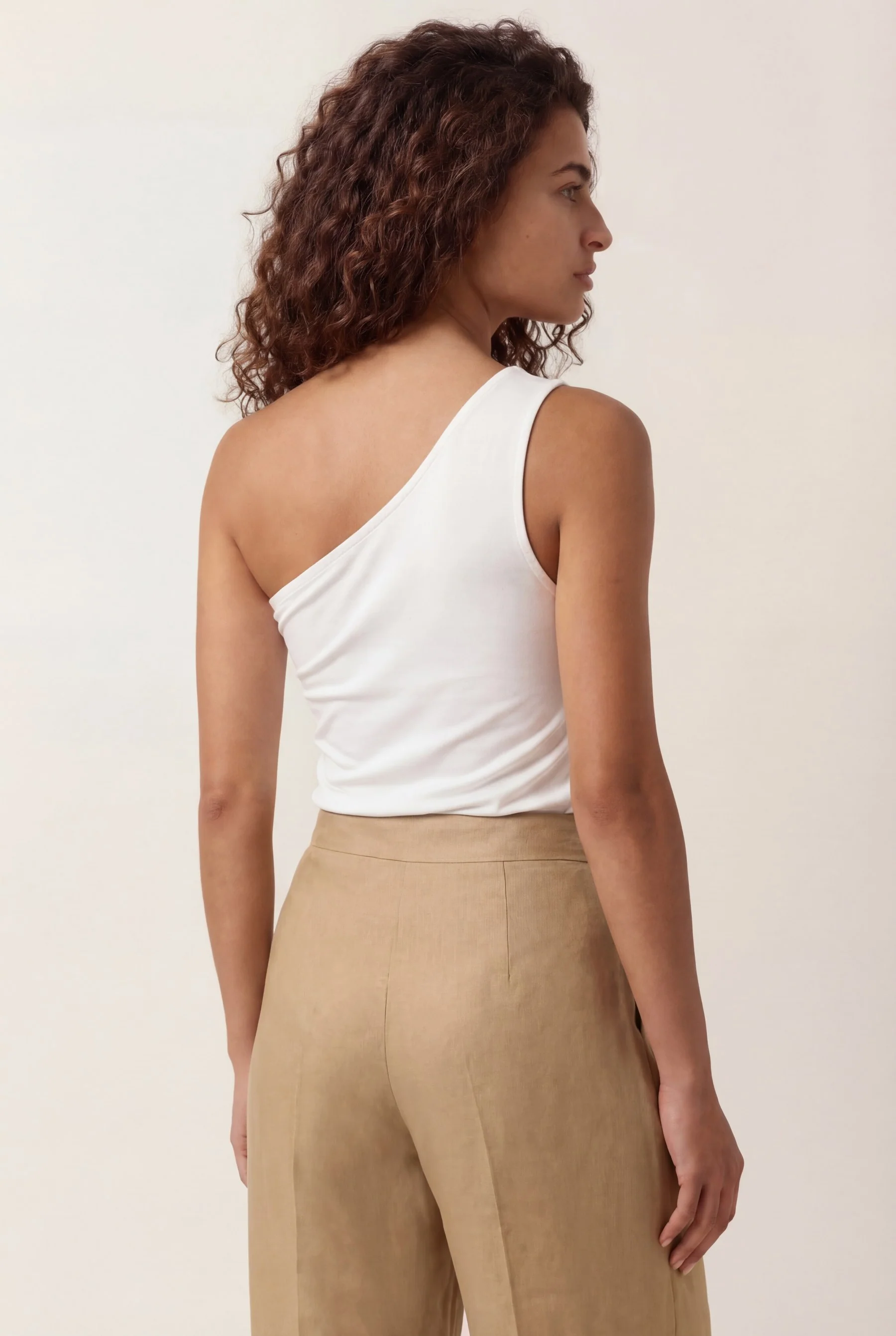 One-Shoulder Jersey Top In Lyocell Blend - Image 3