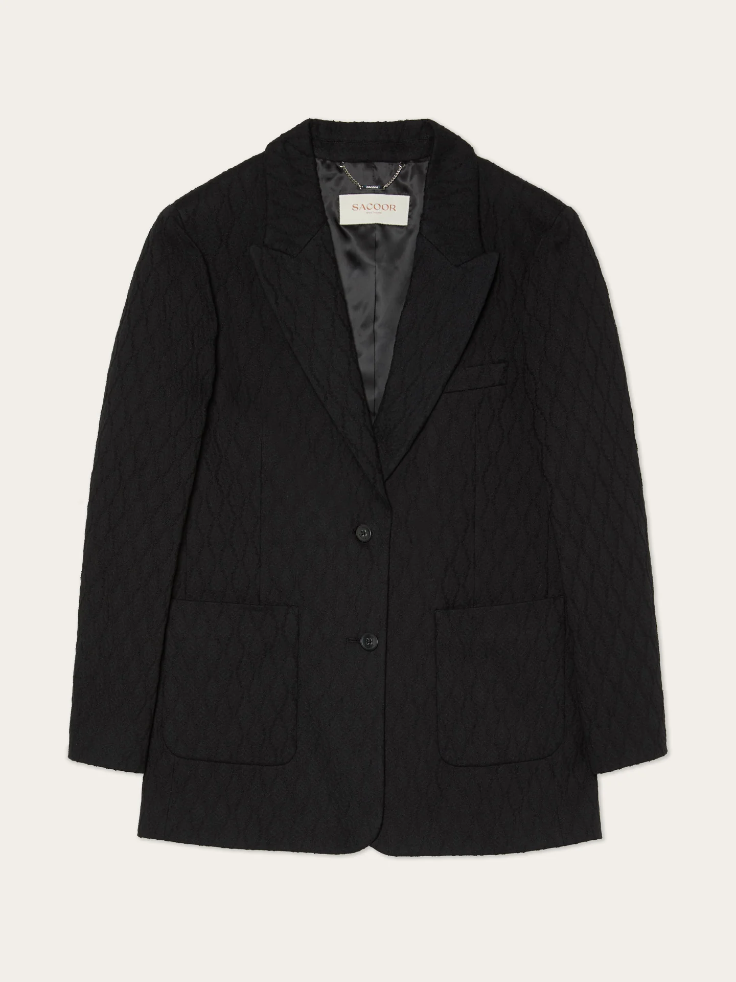 Oversized Single-Breasted Blazer In Cotton Blend Textured Jacquard - Image 4