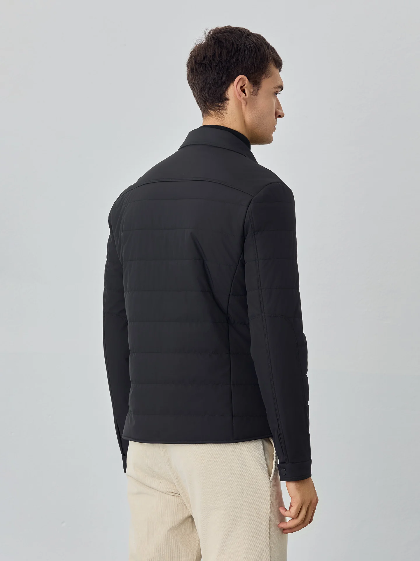 Padded and Quilted Shirt Jacket With Chest Pockets - Image 3