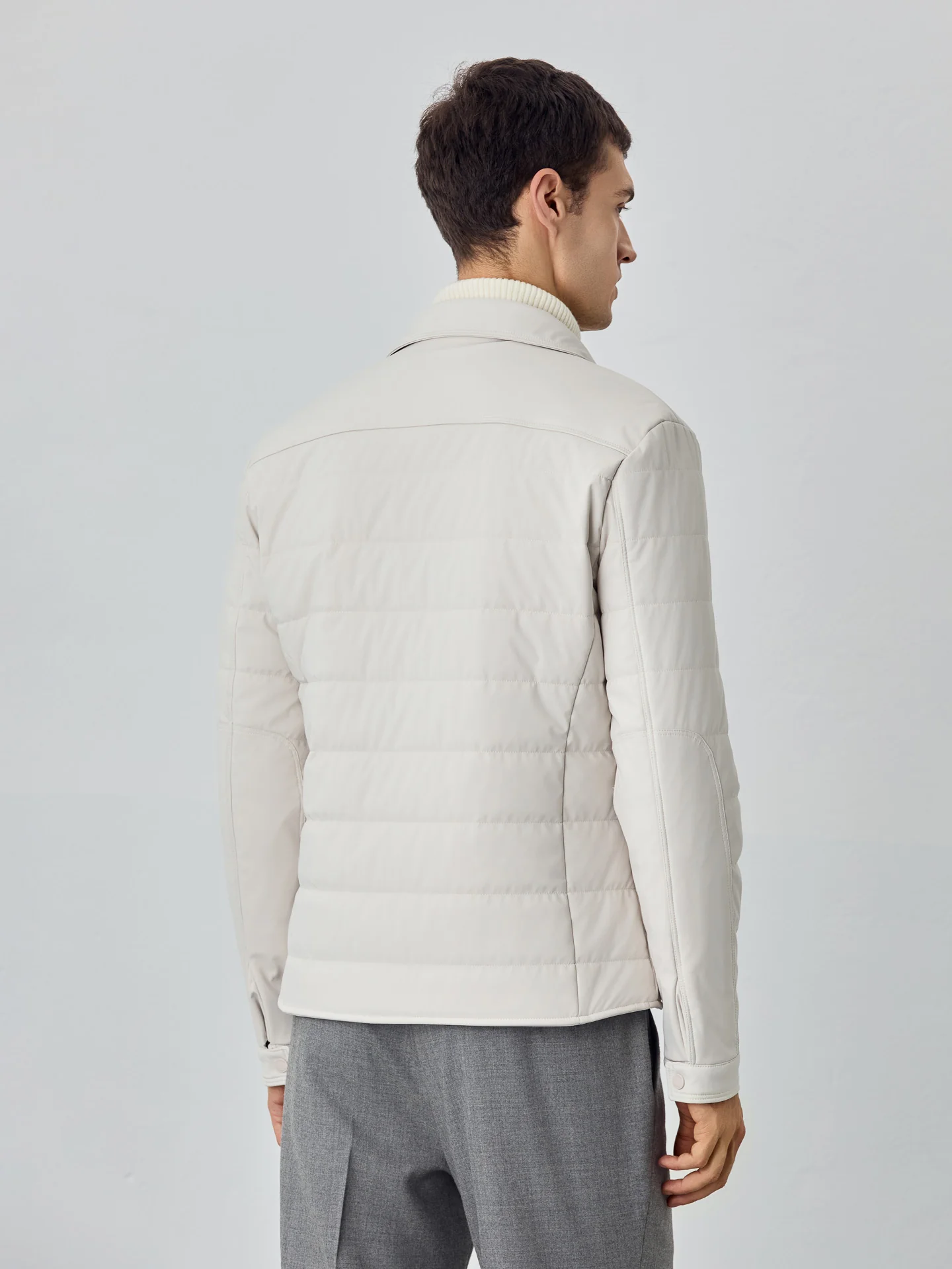 Padded and Quilted Shirt Jacket With Chest Pockets - Image 7