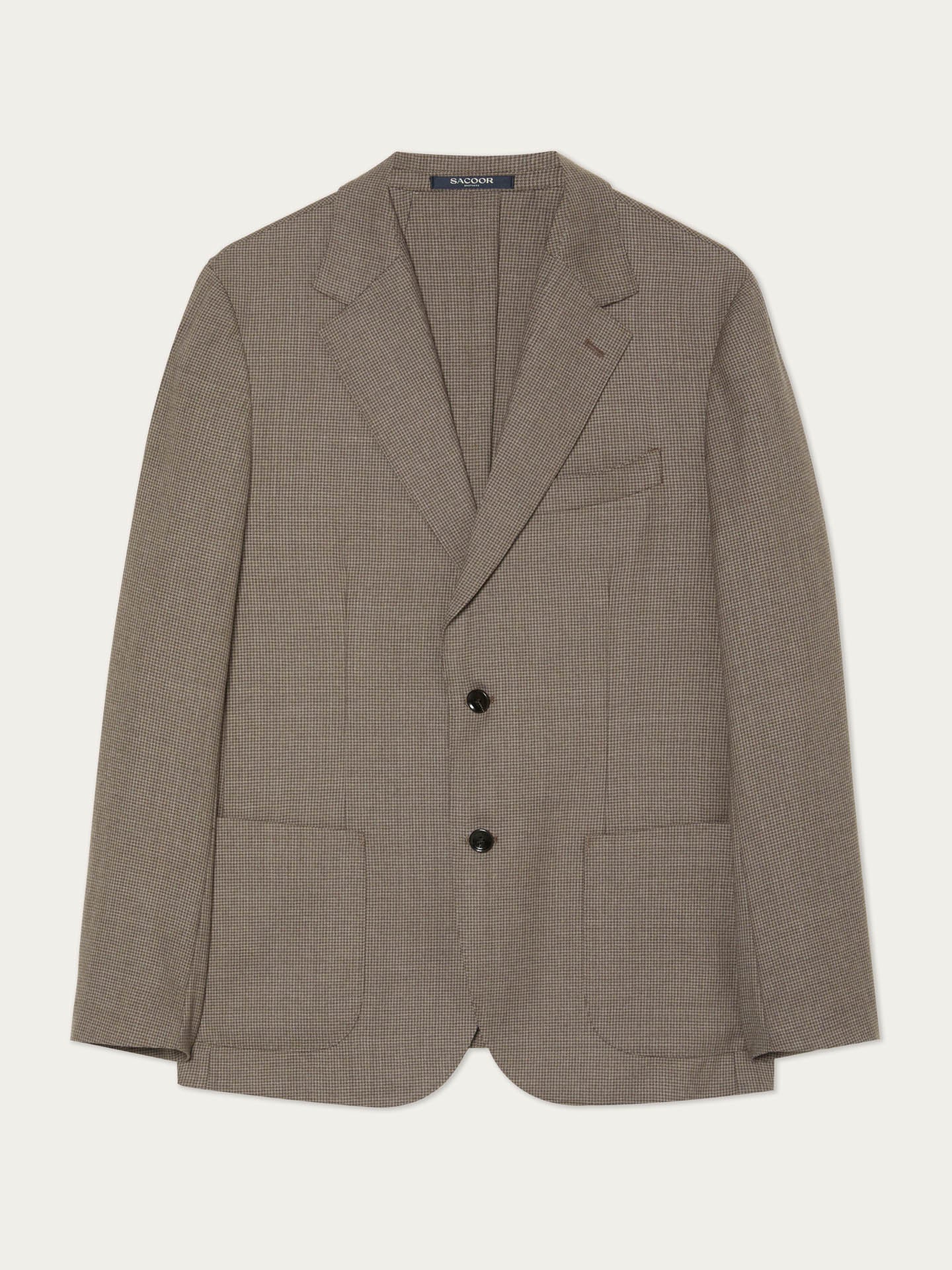 Pied Poule Wool Blazer With Patch Pockets - Image 3