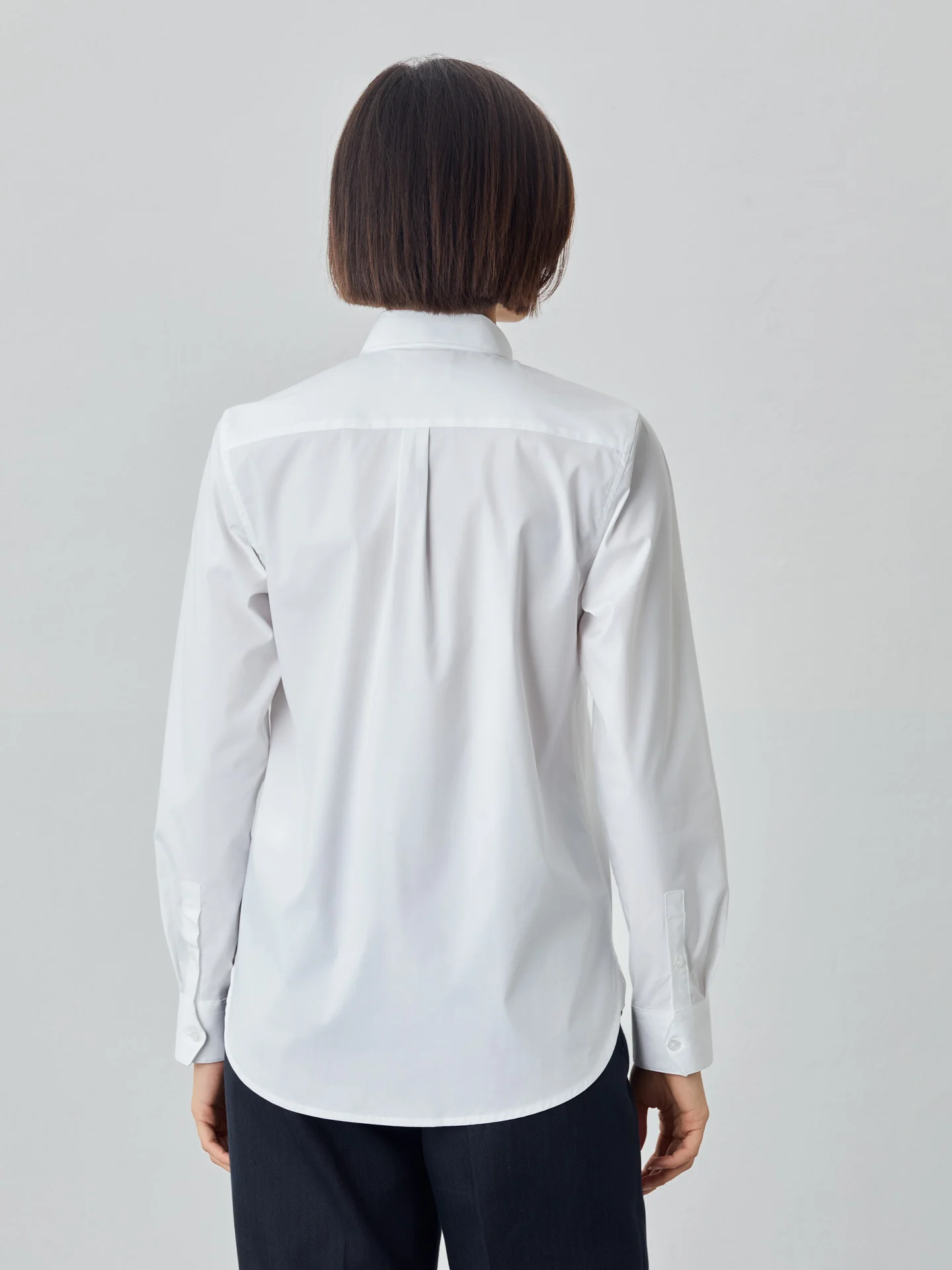 Regular Fit Plain Poplin Comfort Shirt With Open Collar - Image 3