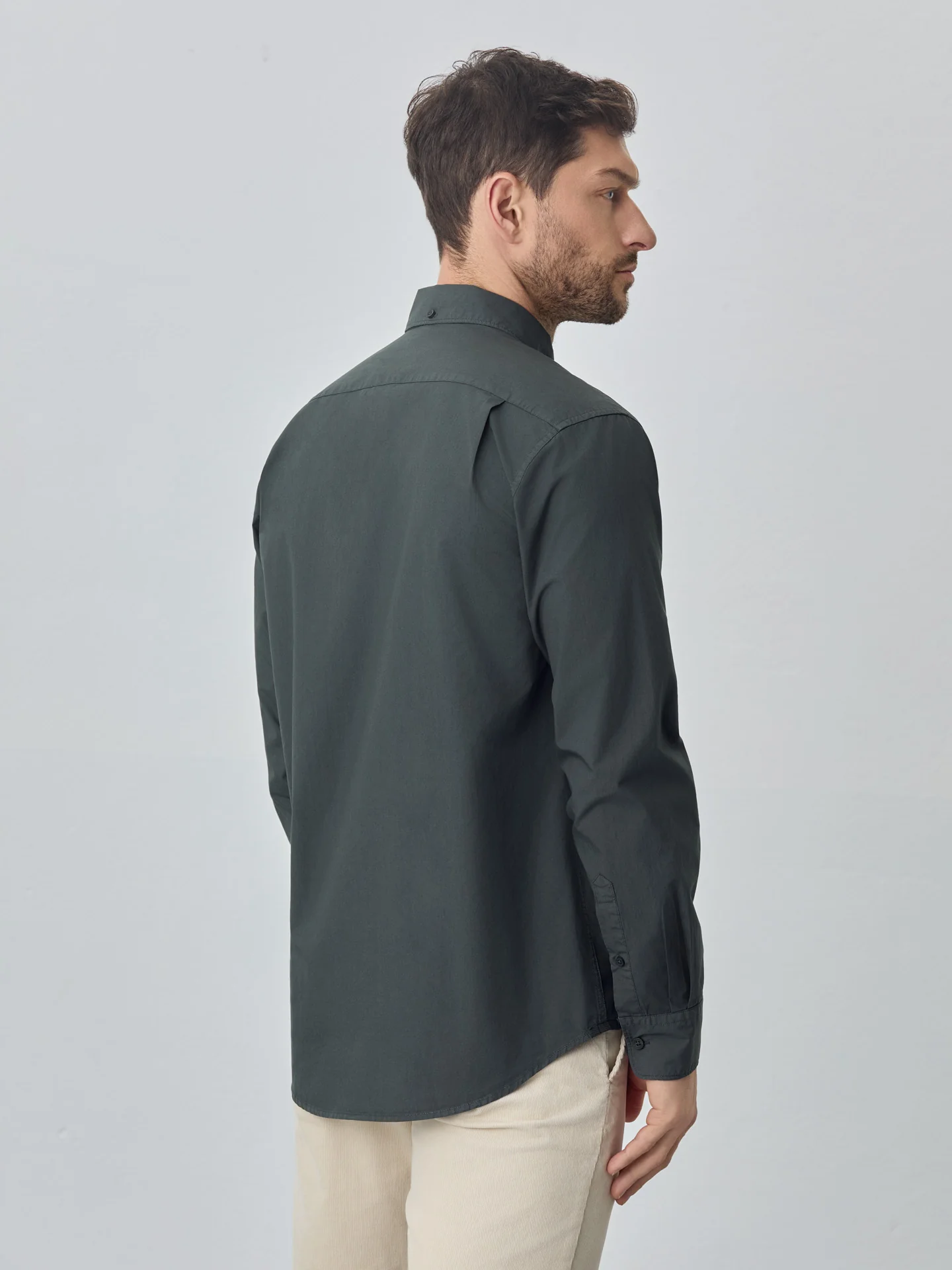 Regular fit poplin over dye shirt - Image 3