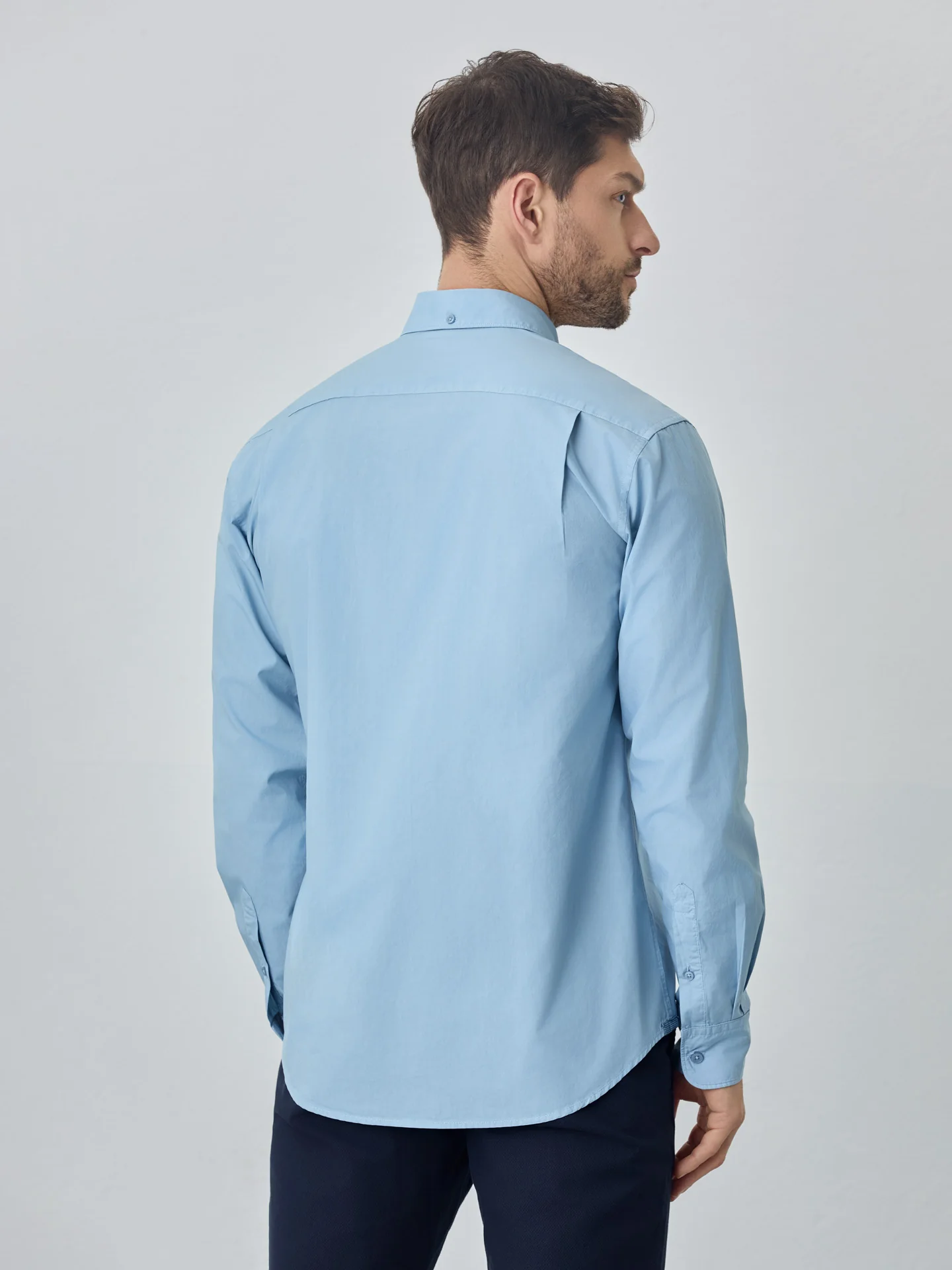 Regular fit poplin over dye shirt - Image 6
