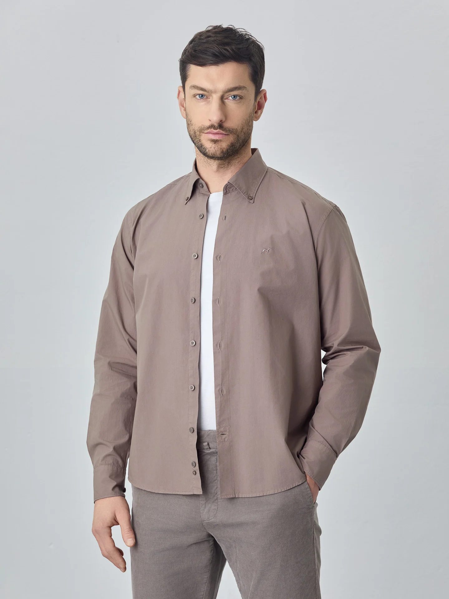 Regular fit poplin over dye shirt - Image 7