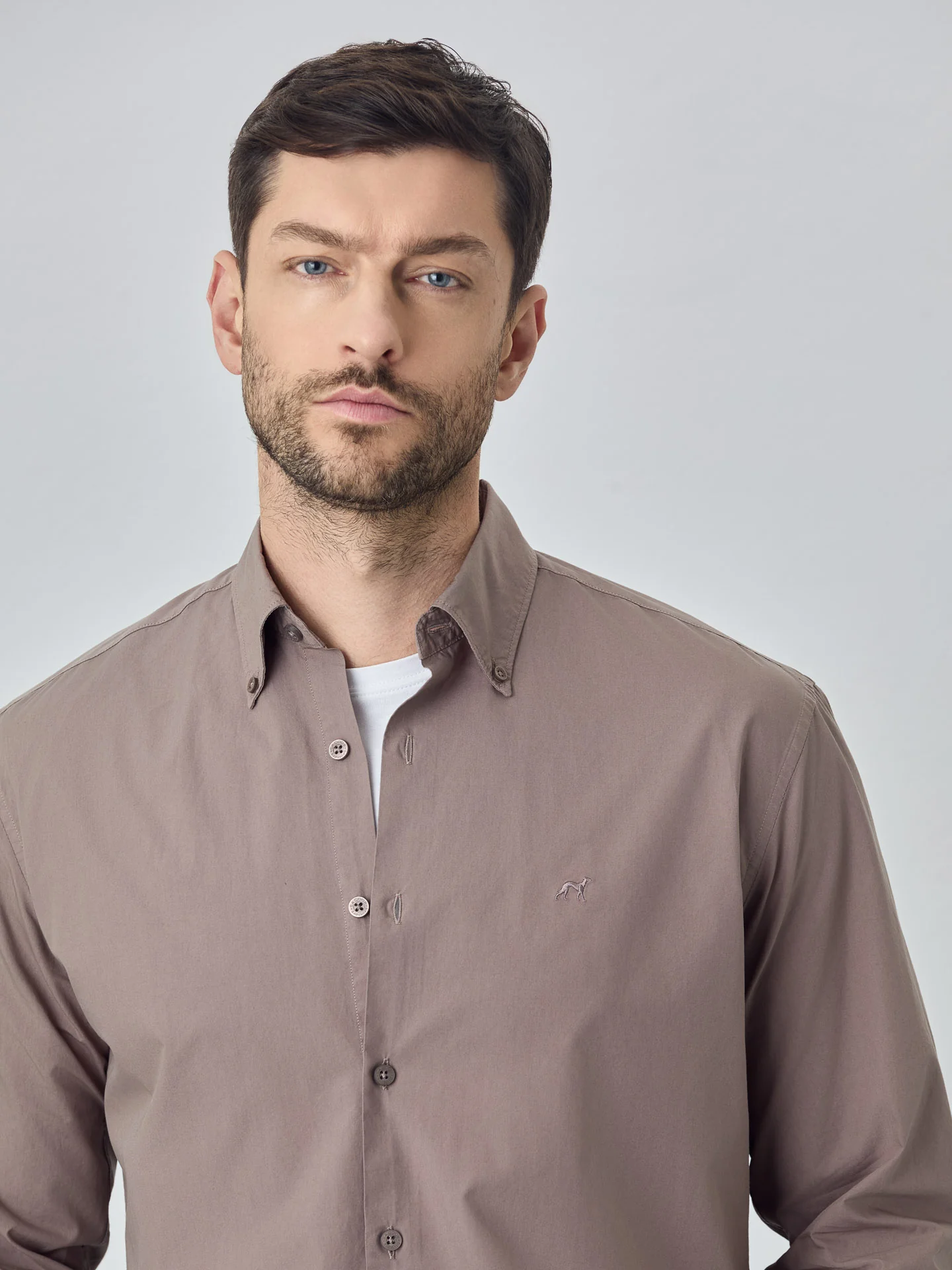 Regular fit poplin over dye shirt - Image 8