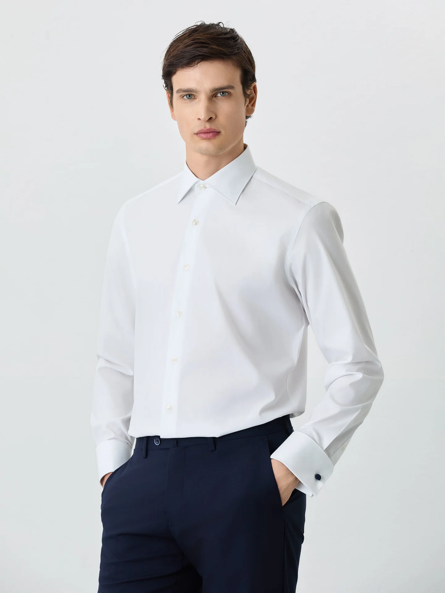 Regular Fit Shirt With Oxford Collar In Cotton Blend - Image 4