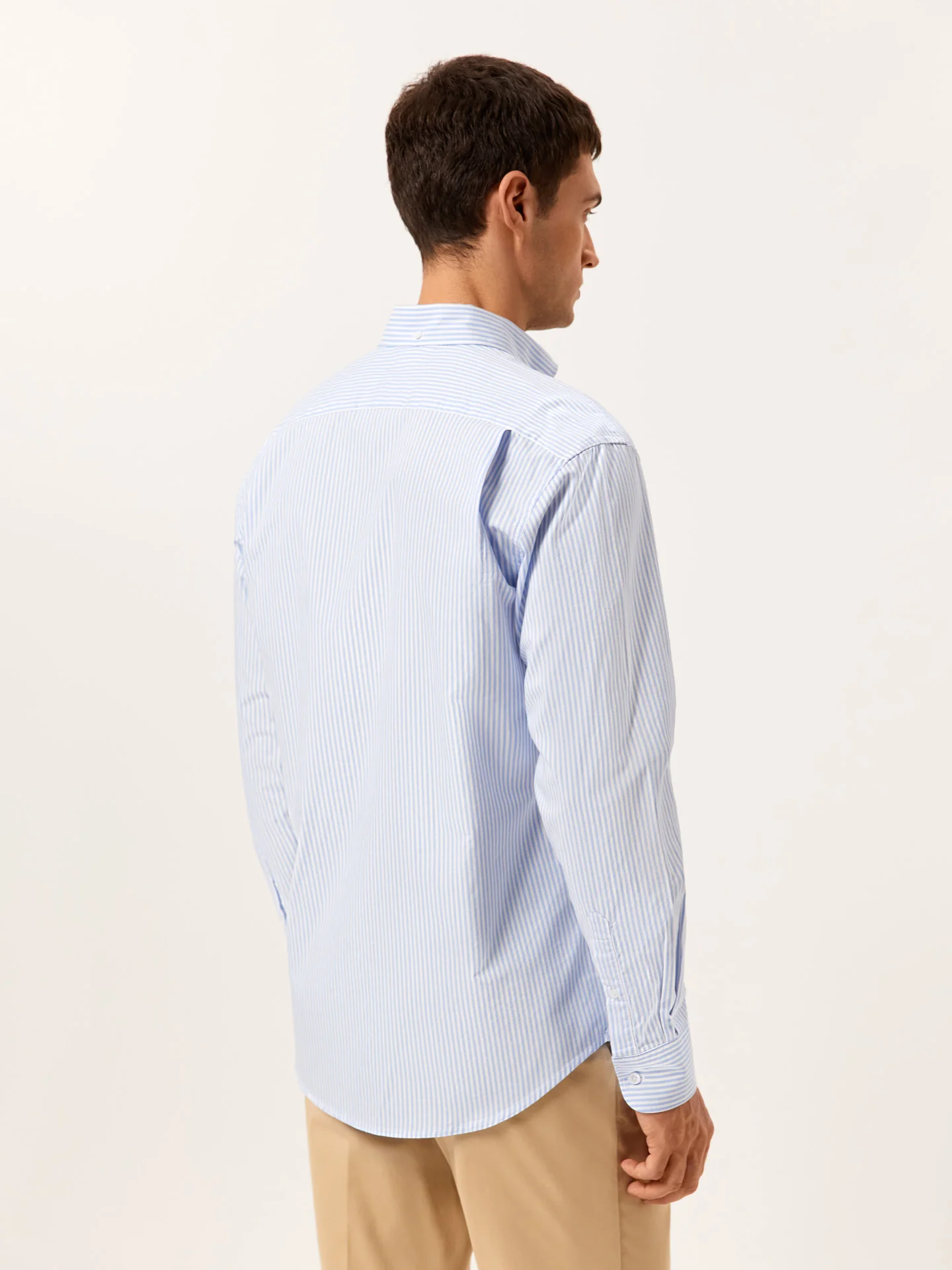 Regular Fit Striped Oxford Shirt in 100% BCI Cotton - Image 3