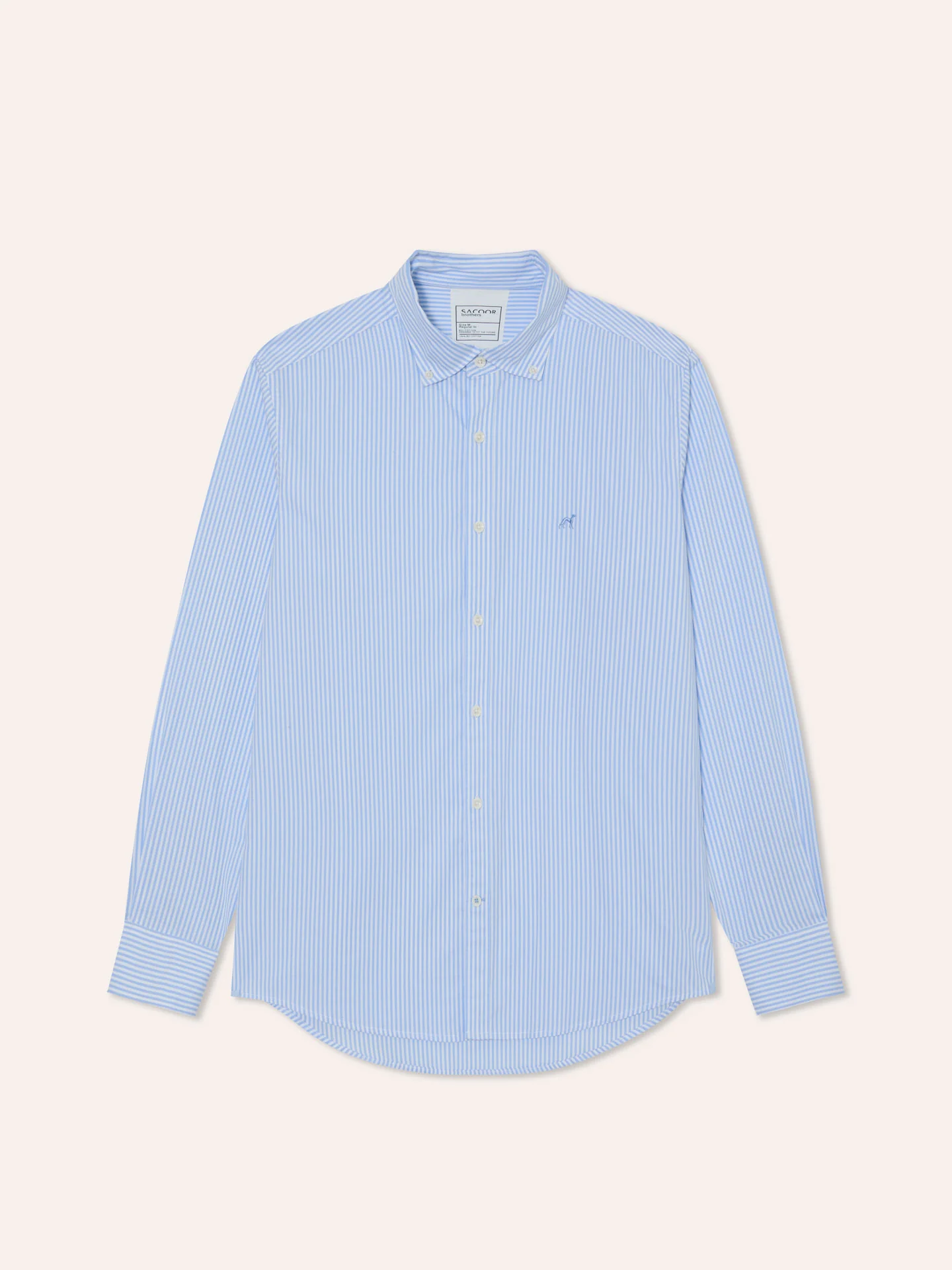 Regular Fit Striped Oxford Shirt in 100% BCI Cotton - Image 5