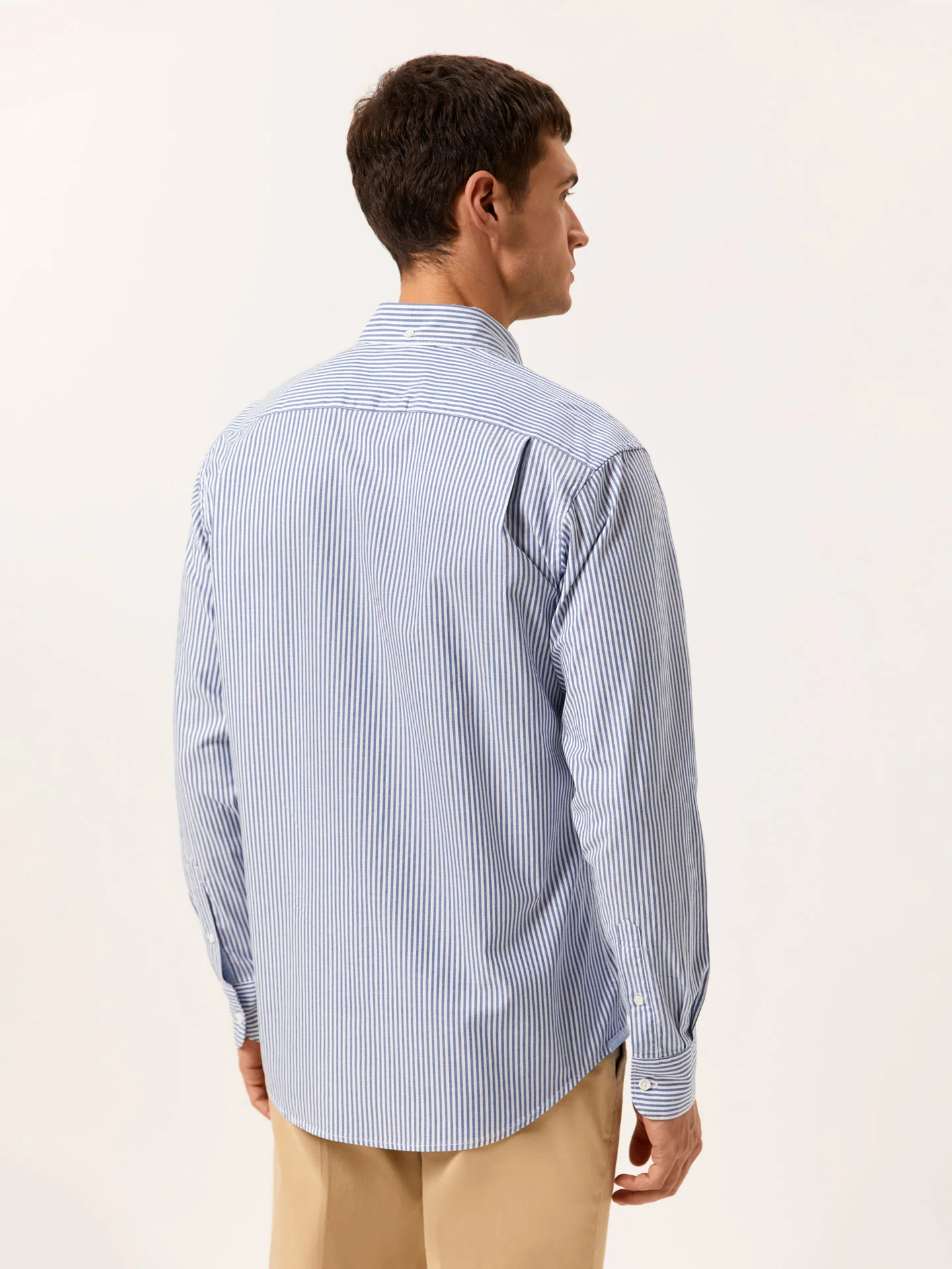 Regular Fit Striped Oxford Shirt in 100% BCI Cotton - Image 3