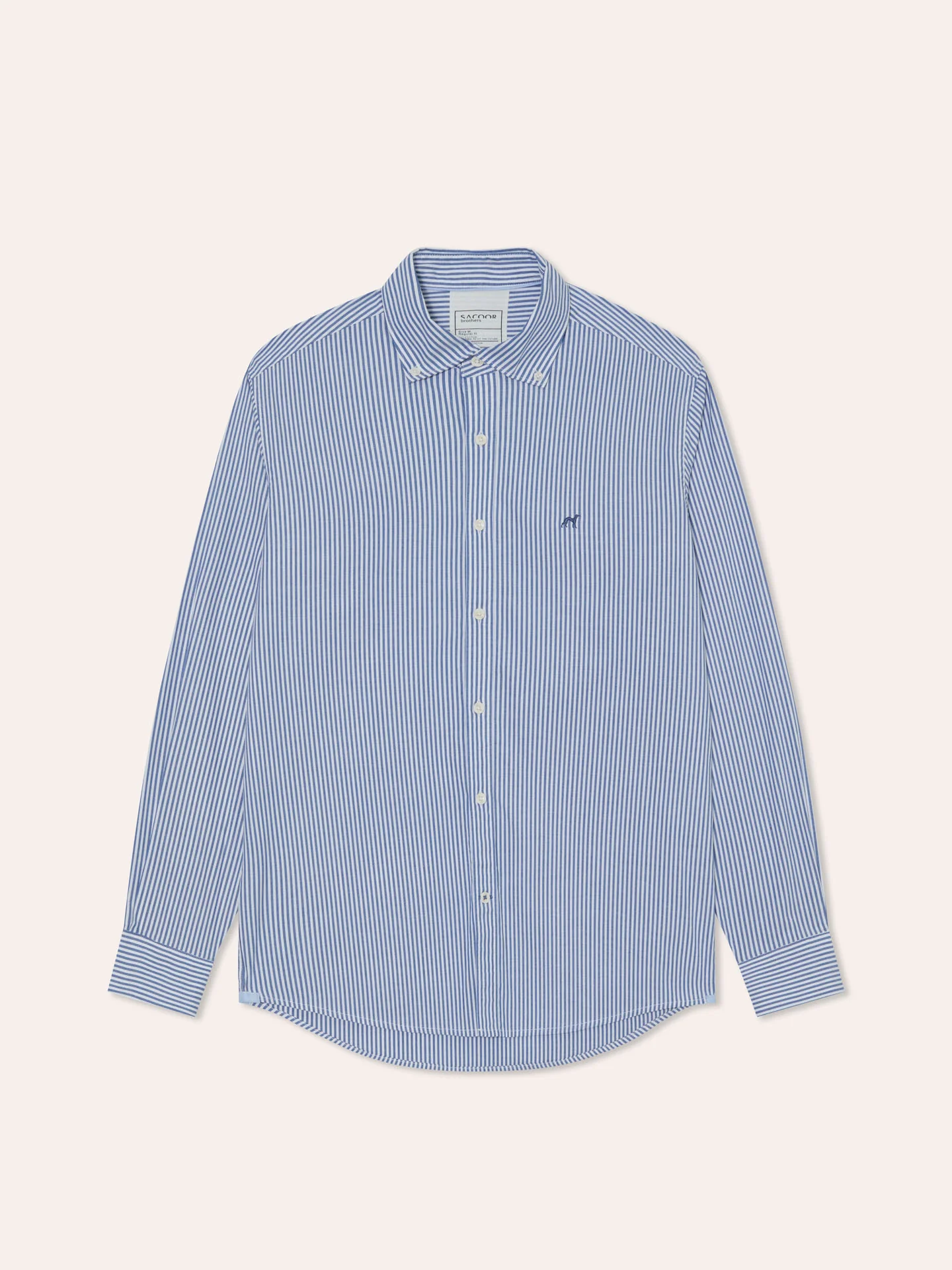 Regular Fit Striped Oxford Shirt in 100% BCI Cotton - Image 5