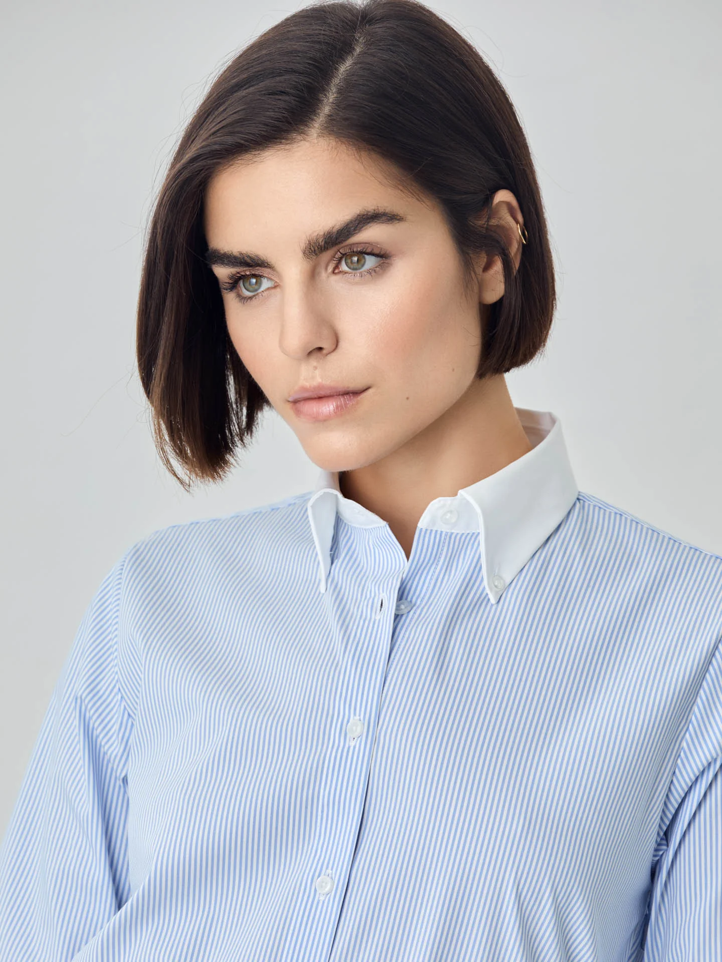 Regular Fit Striped Poplin Comfort Shirt With Button-donw Collar - Image 3