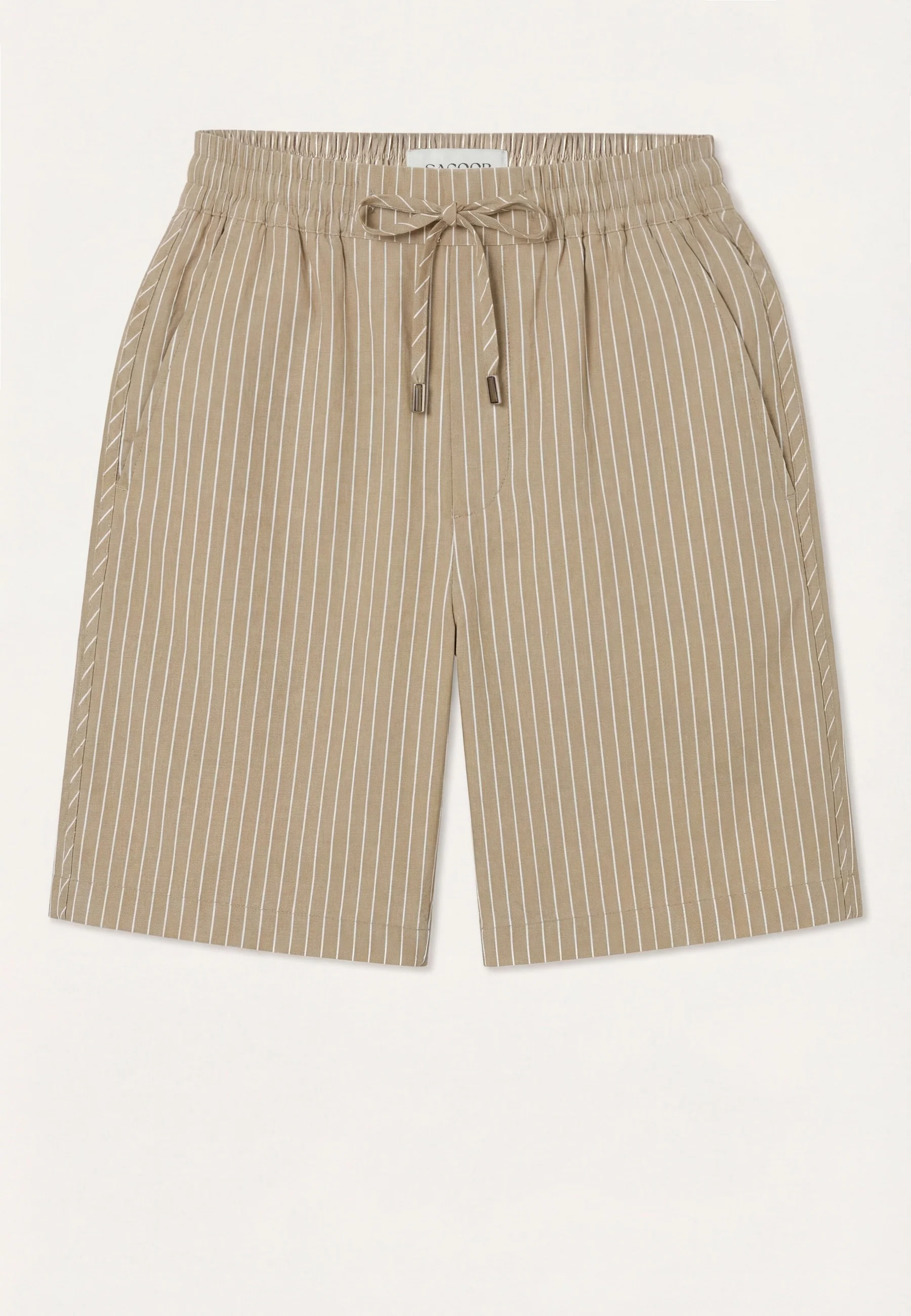 Regular Fit Striped Shorts In Cotton Blend With Elasticated Waistband - Image 4
