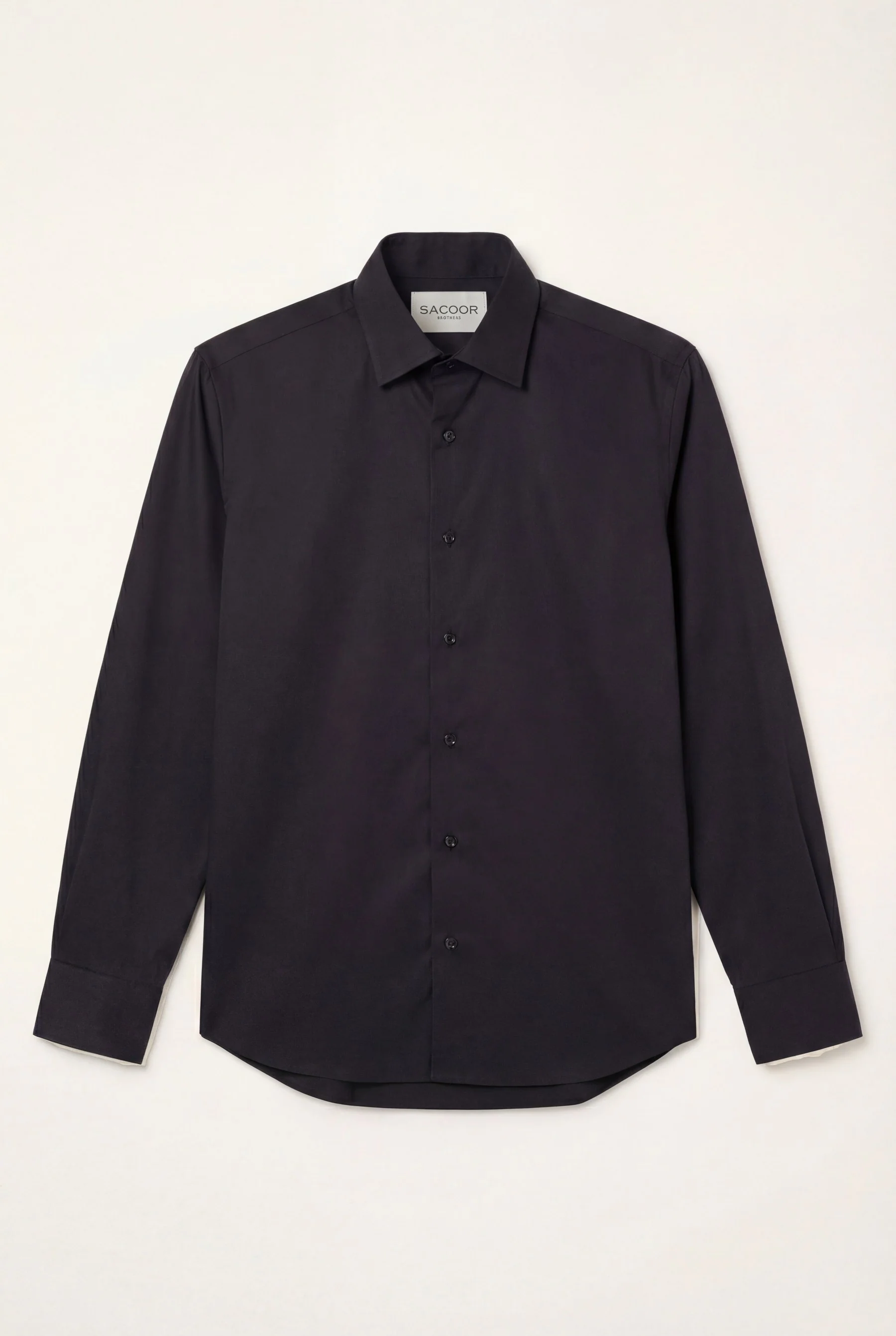 Regular Fit Travel Plain Poplin Luxury Stretch Cotton Shirt with Oxford Collar - Image 4