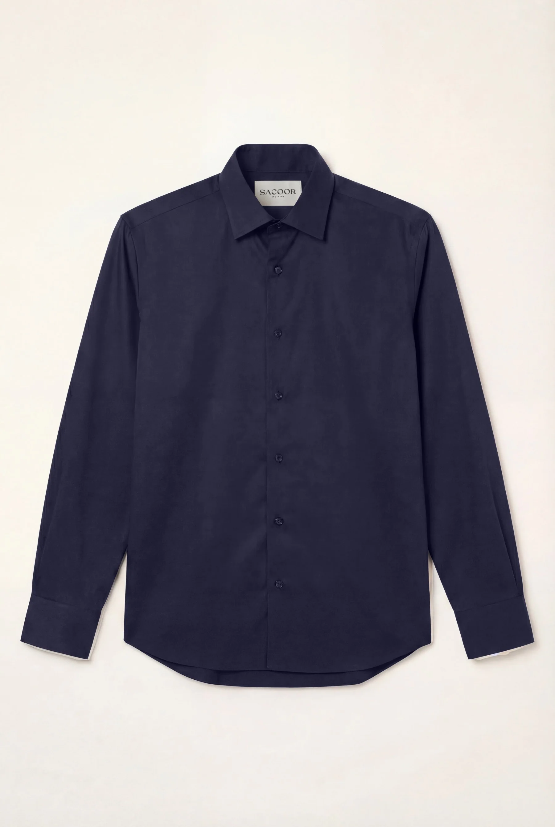 Regular Fit Travel Plain Poplin Luxury Stretch Cotton Shirt with Oxford Collar - Image 5