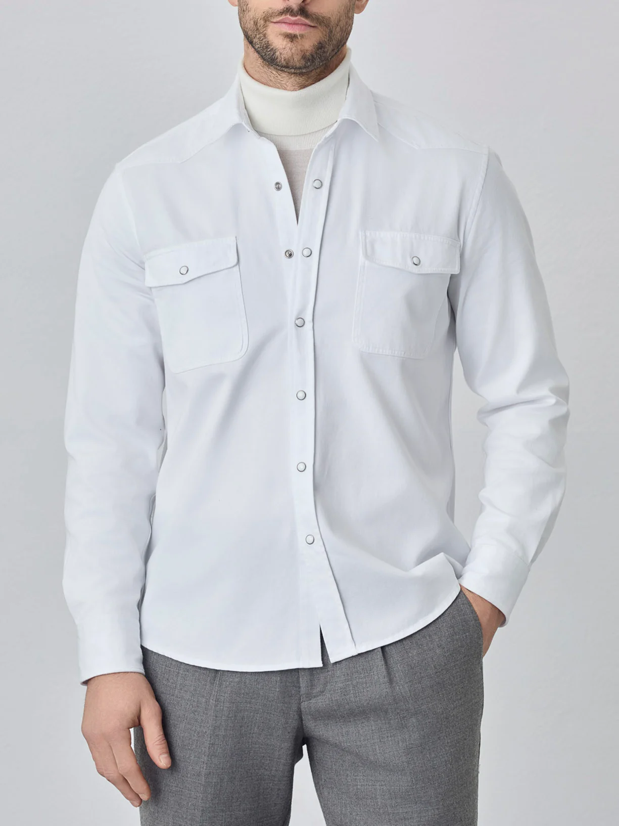 Relaxed fit western twill shirt - Image 4
