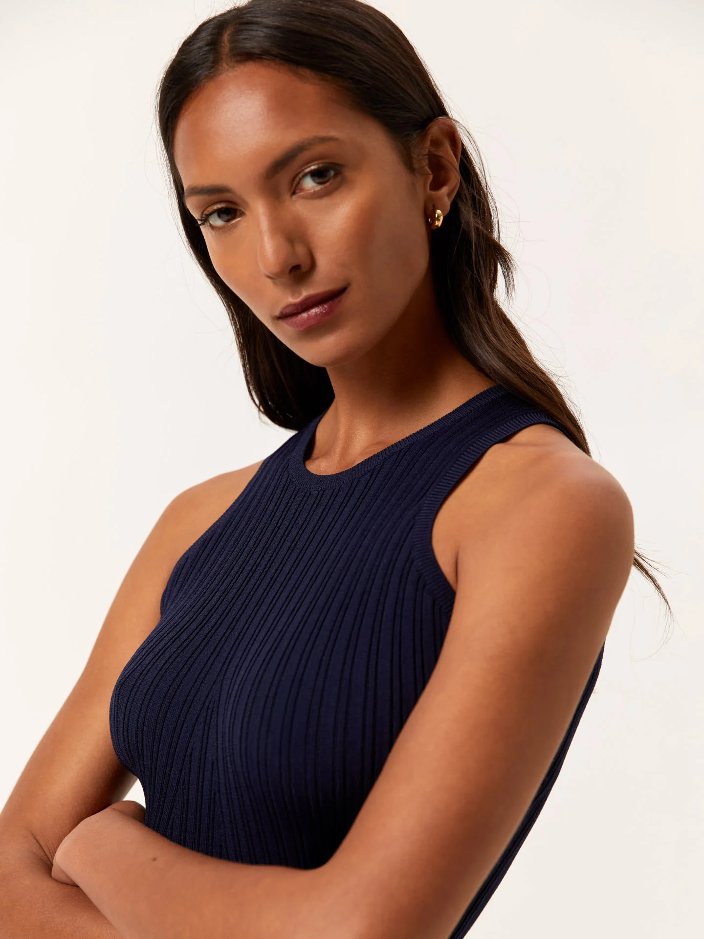 Ribbed Tank Top In Viscose & Nylon Blend - Image 6