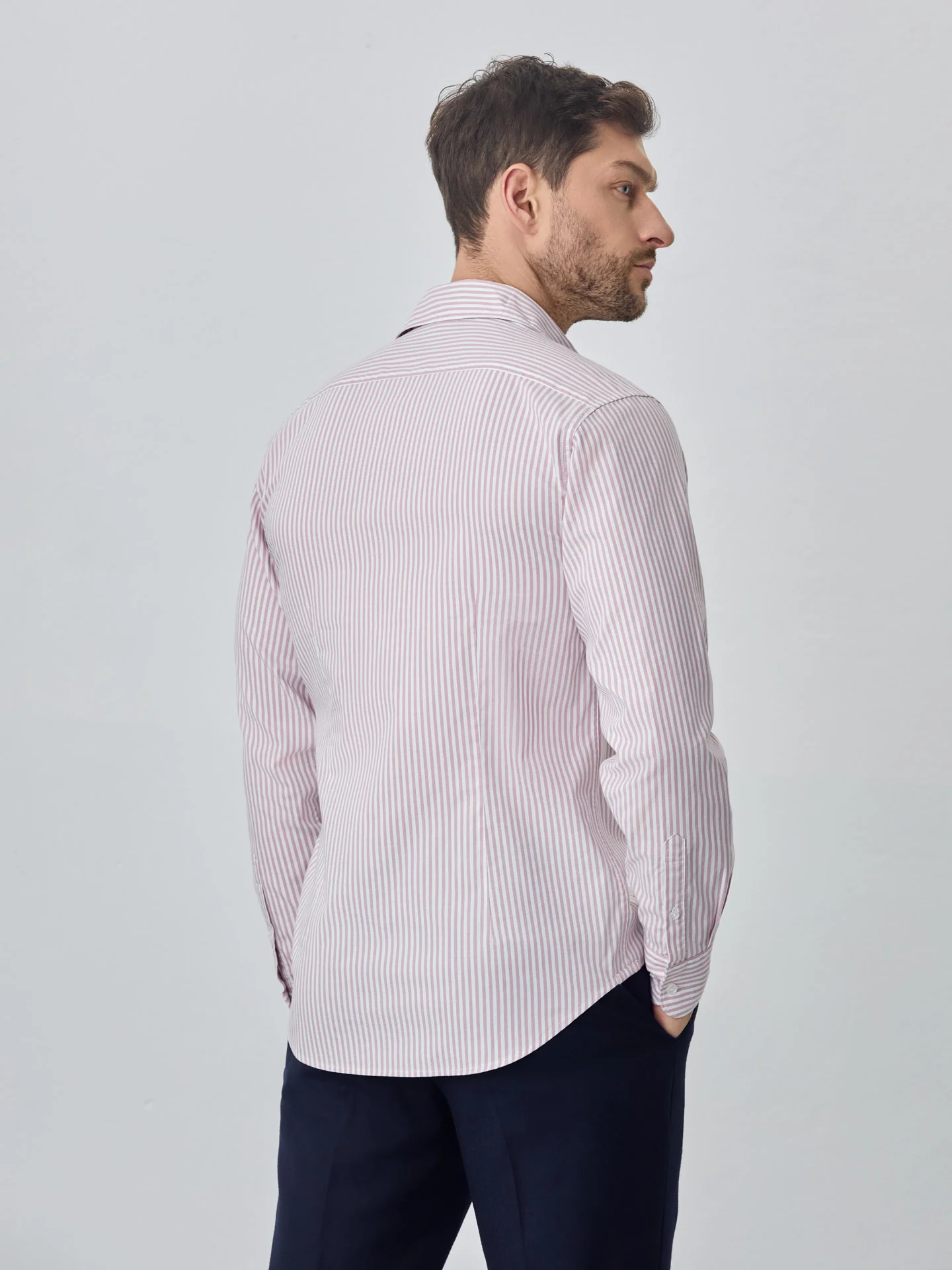 Slim fit 100% bci cotton striped oxford shirt - Image 3