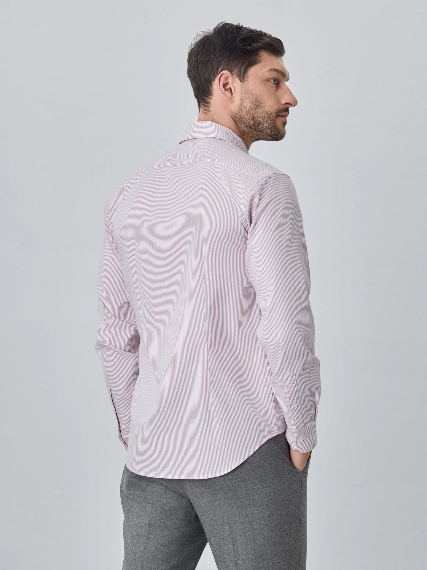 Slim fit 100% bci cotton striped oxford shirt - Image 3