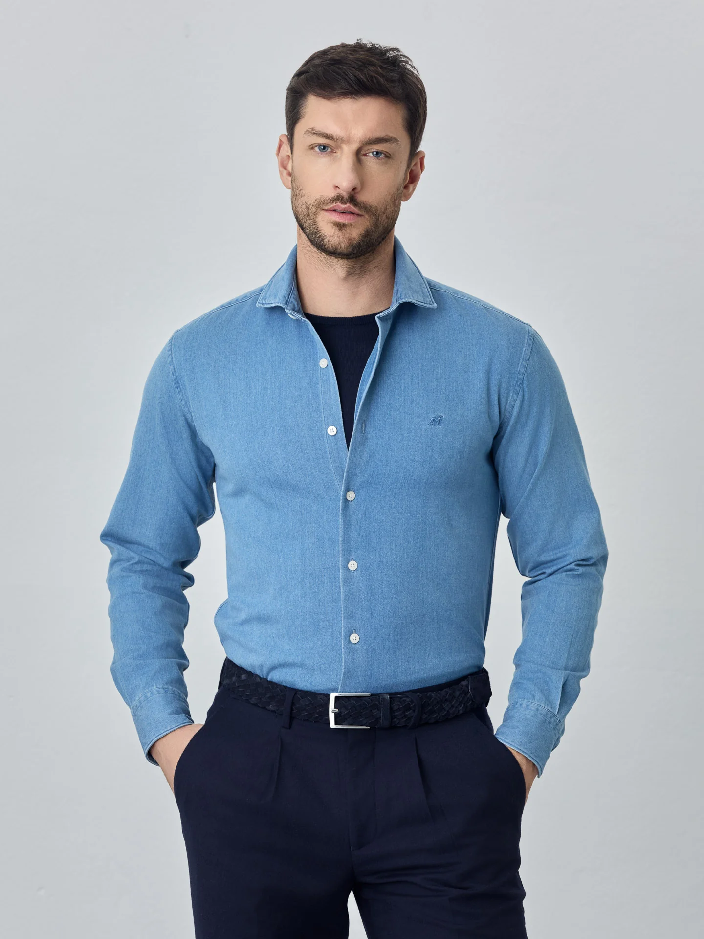 Slim fit denim shirt - Image 4