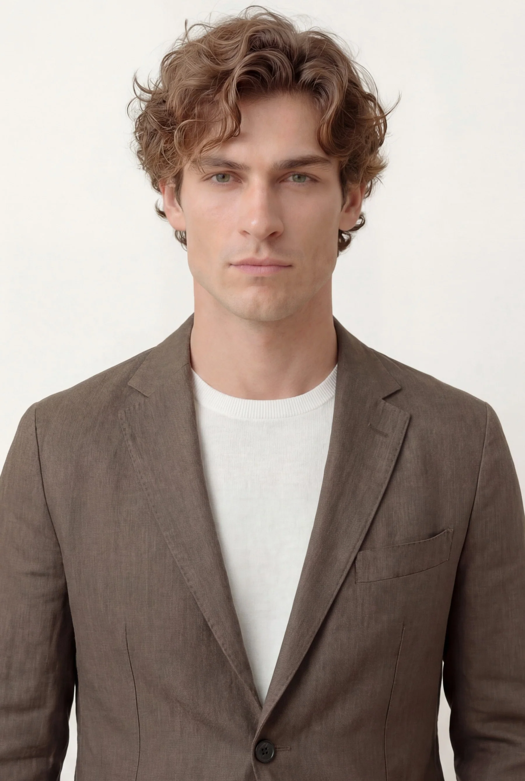 Slim fit Herringbone Pure Linen Blazer - Image 3