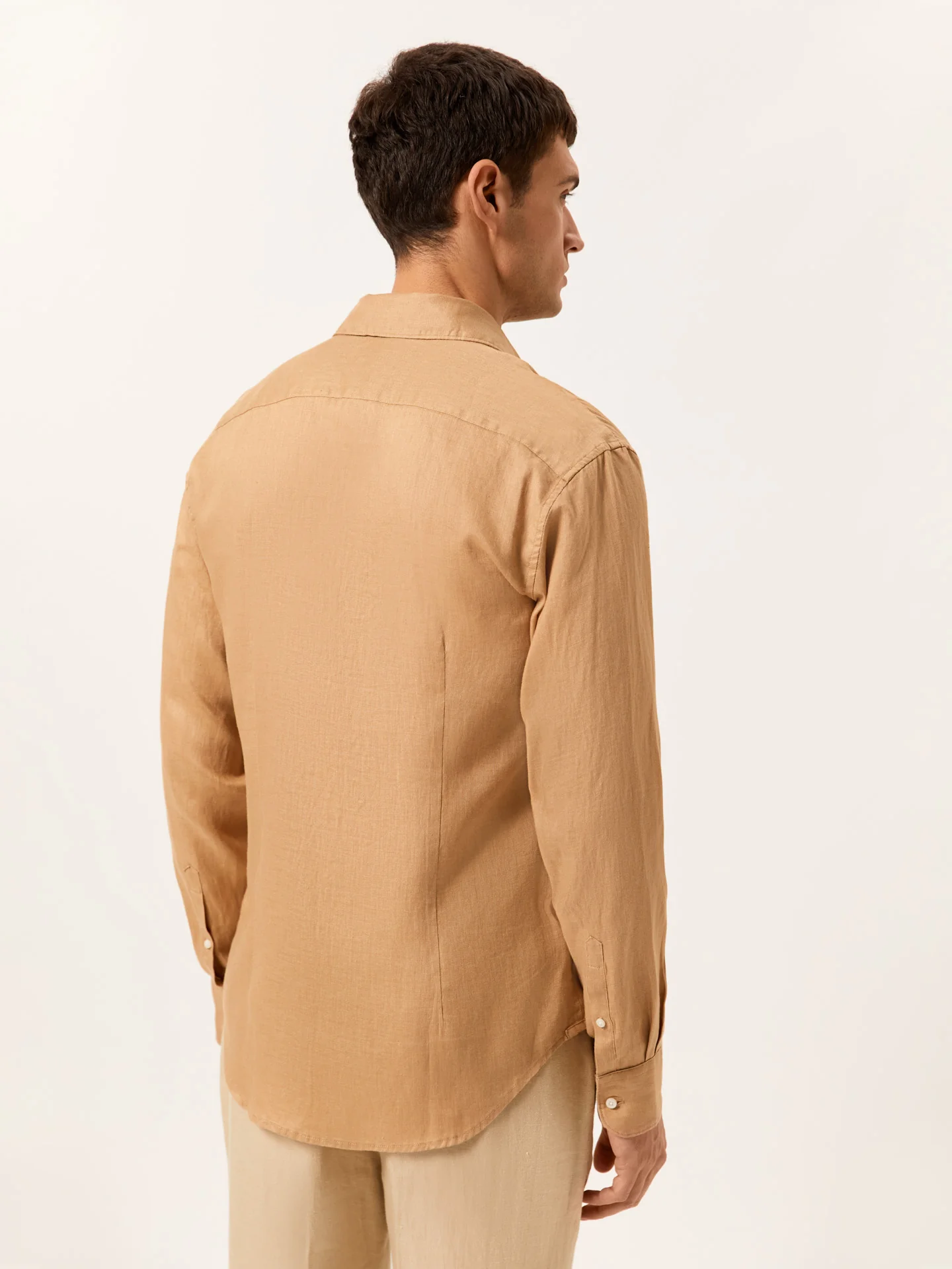 Slim Fit Open Shirt in 100% Linen - Image 4