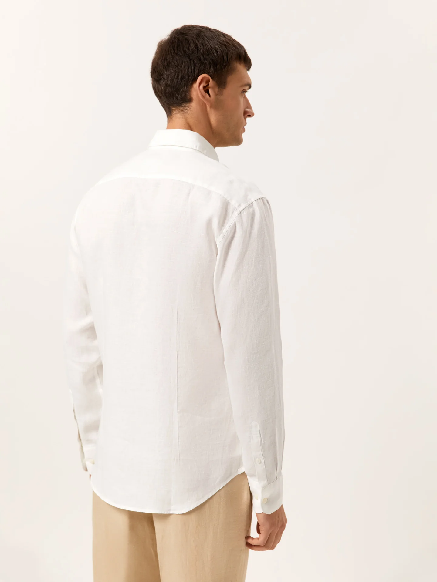 Slim Fit Open Shirt in 100% Linen - Image 3