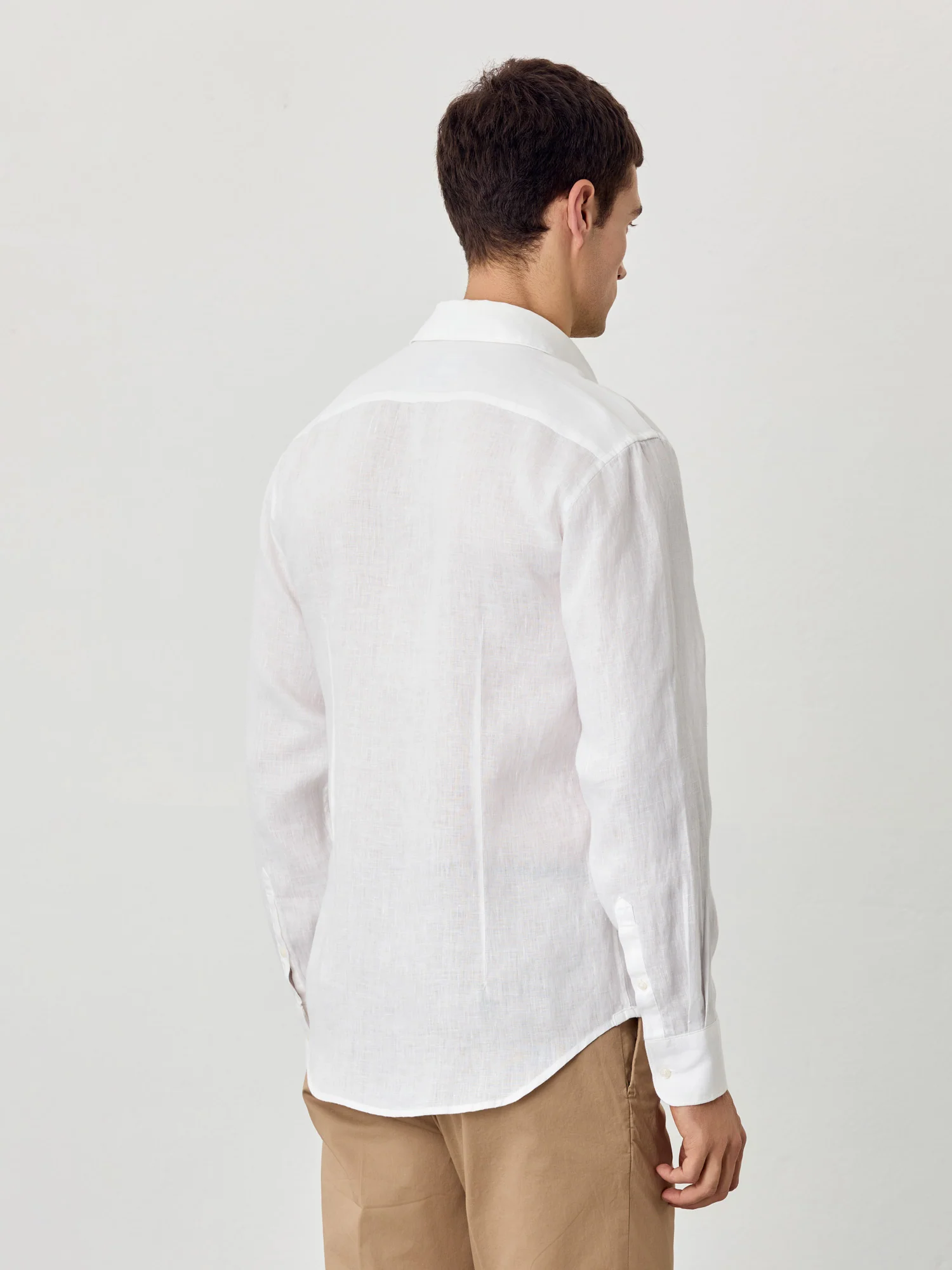 Slim Fit Open Shirt in 100% Linen - Image 4