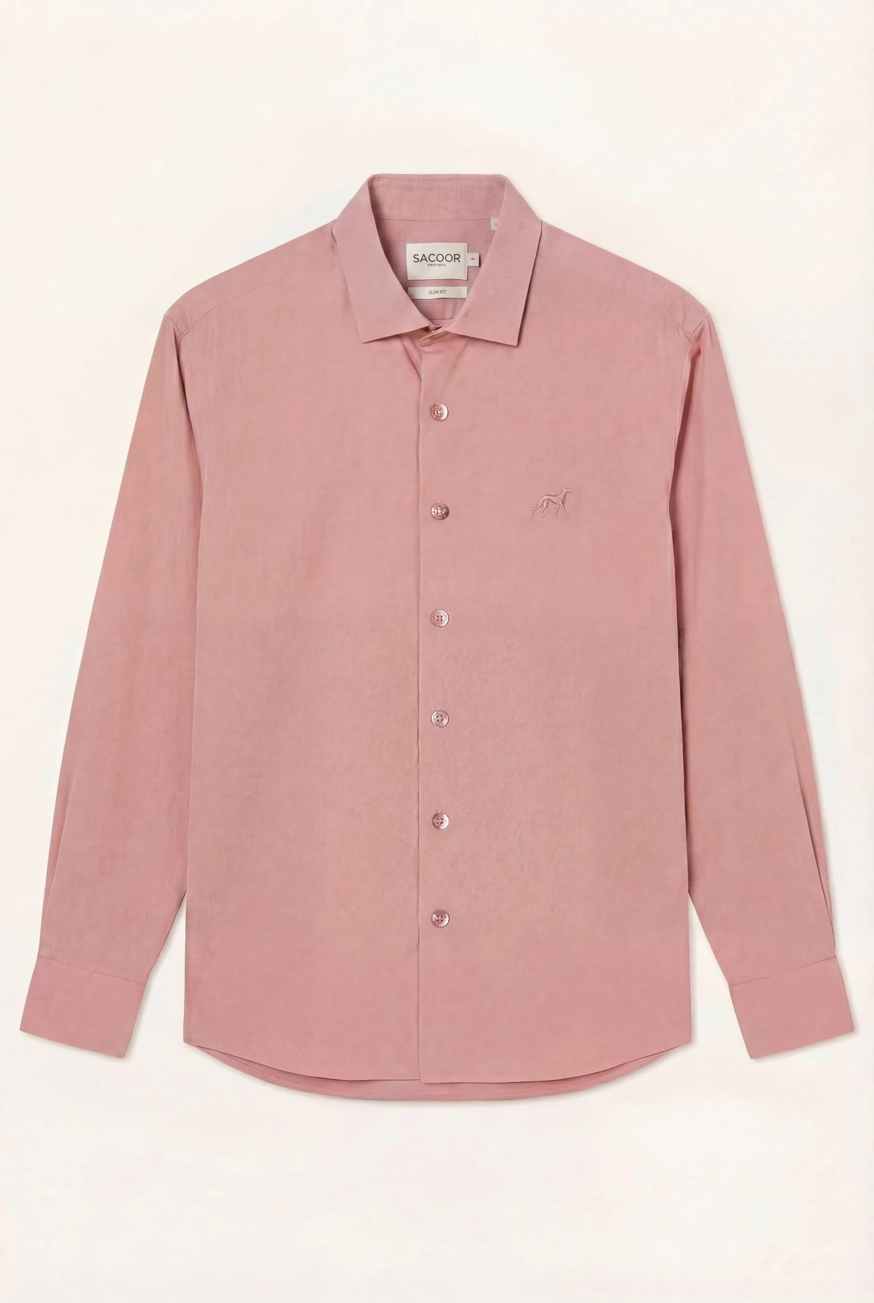 Slim Fit Overdyed Poplin Shirt With Open Collar - Image 6