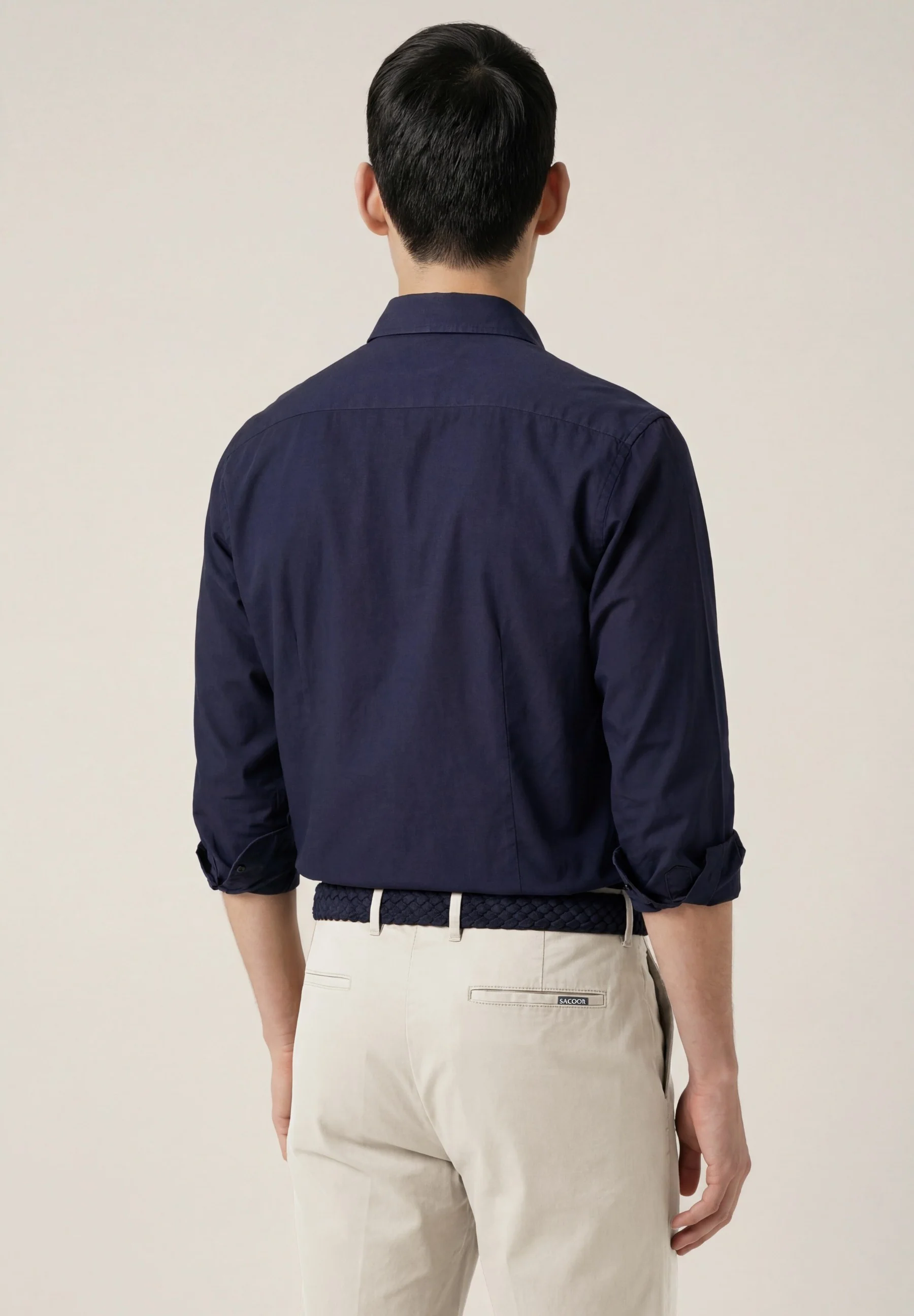 Slim Fit Piqué Shirt With Open Collar - Image 3