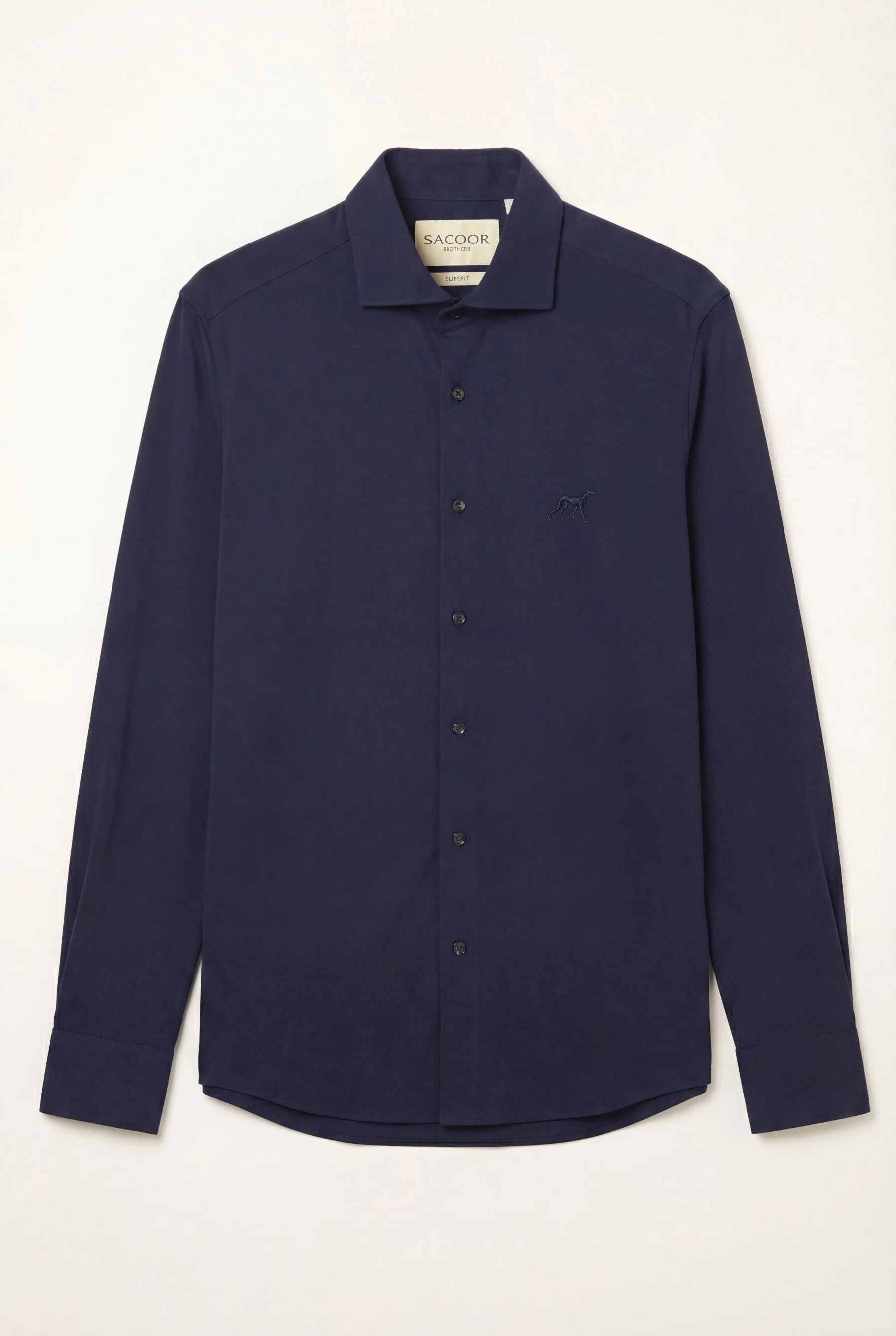 Slim Fit Piqué Shirt With Open Collar - Image 4