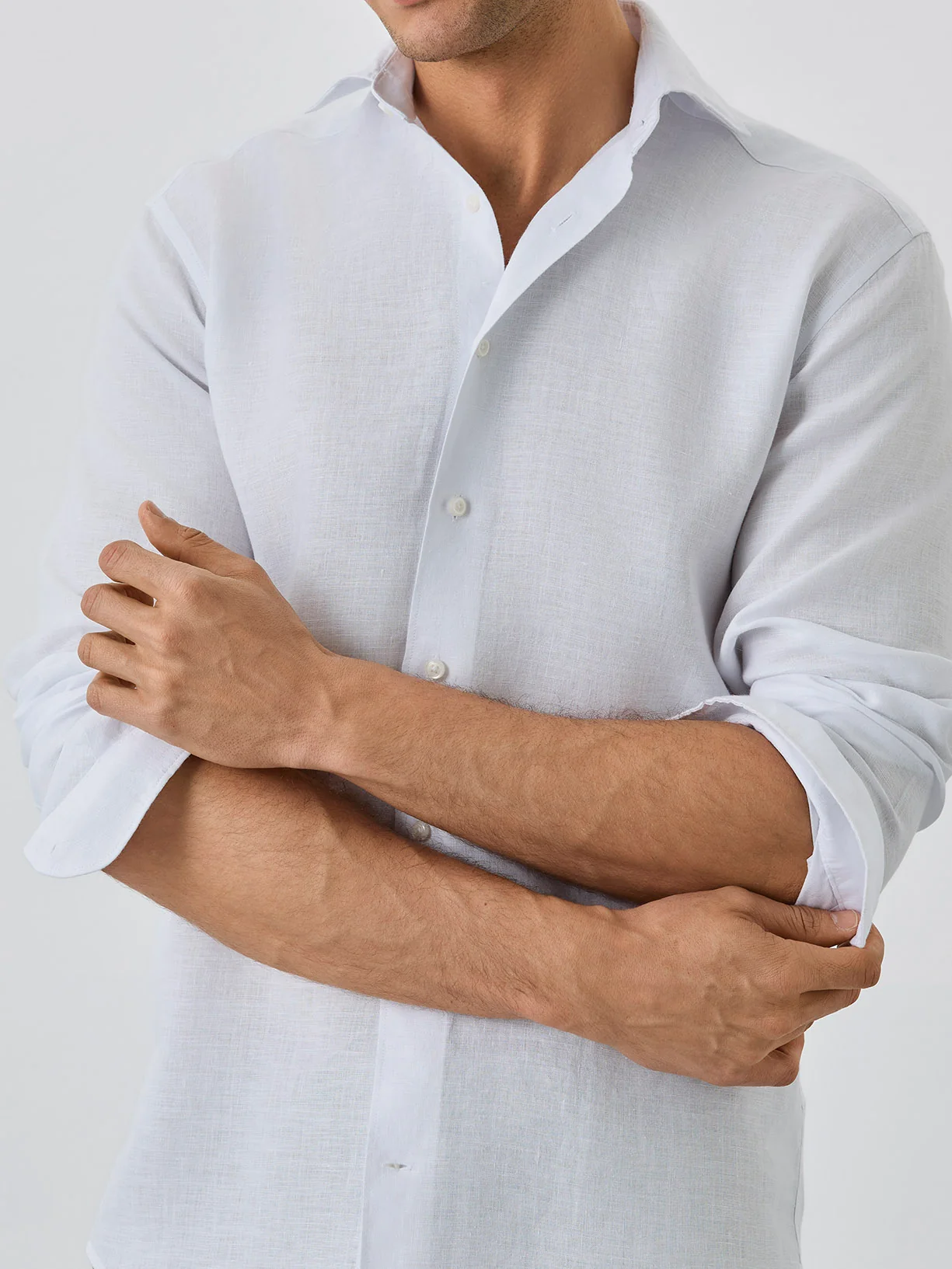 Slim Fit Shirt With Bristol Collar In Linen - Image 7