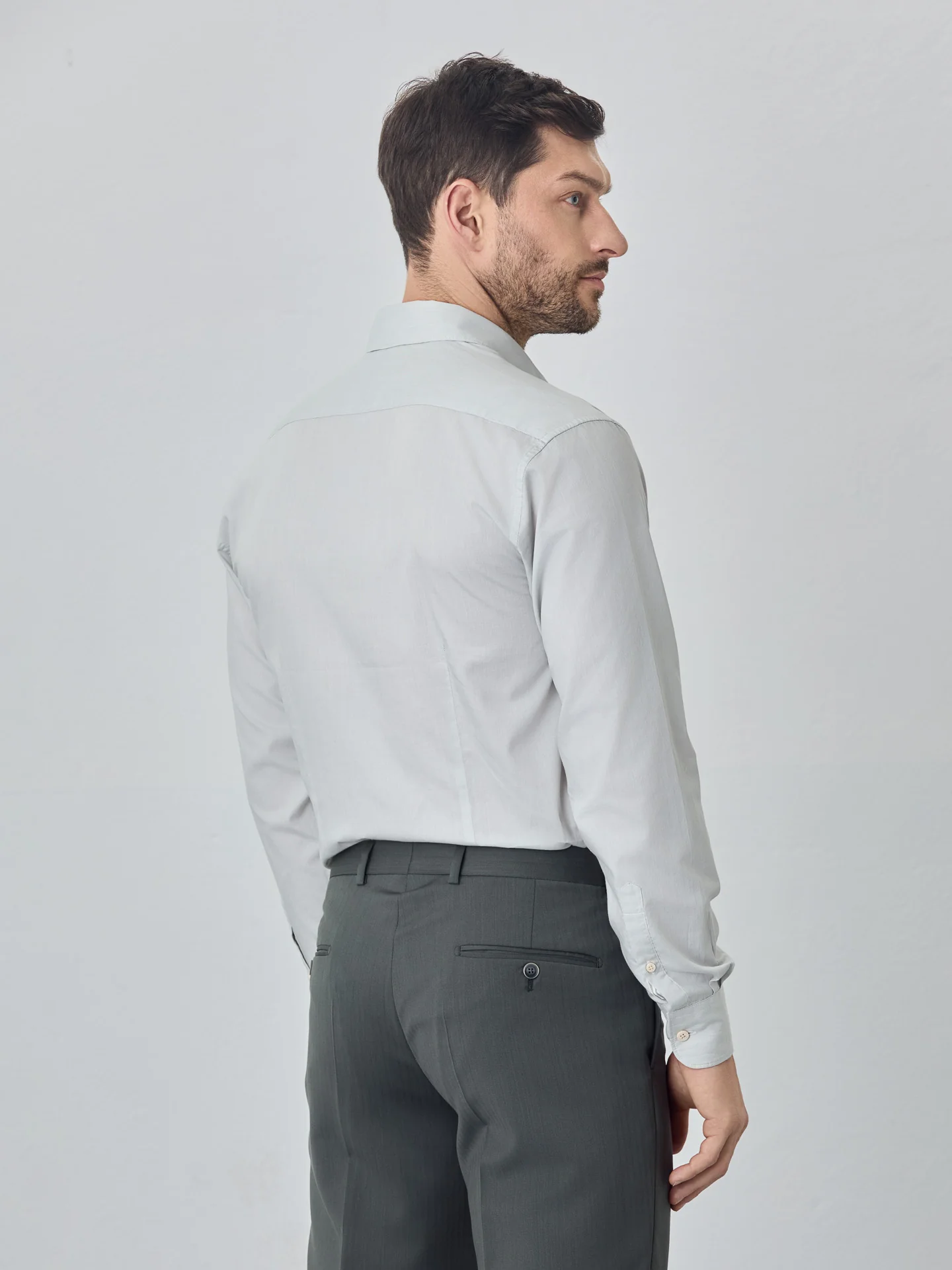 Slim fit sof satin striped shirt - Image 3