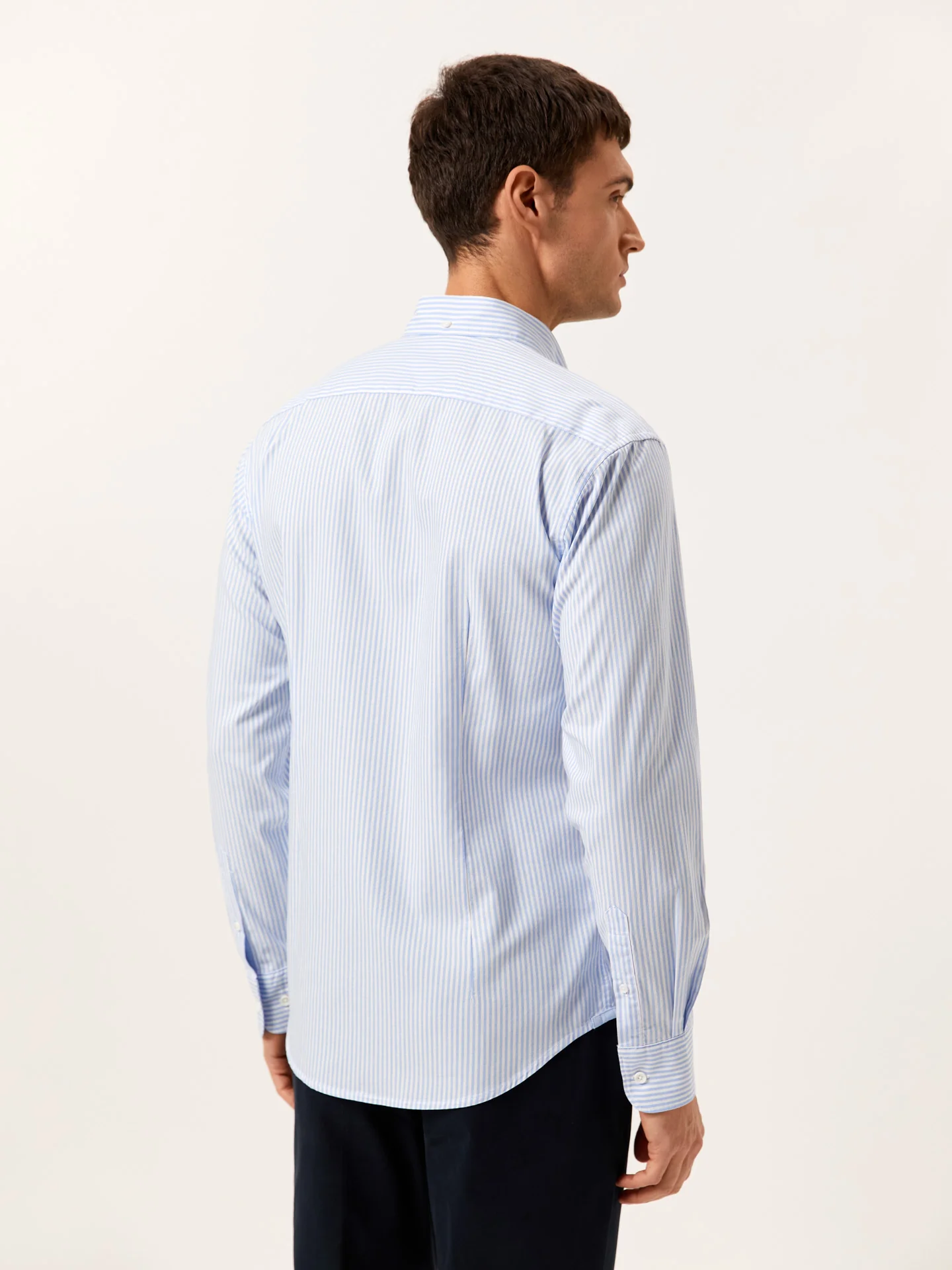 Slim Fit Striped Oxford Shirt in 100%BCI Cotton - Image 3