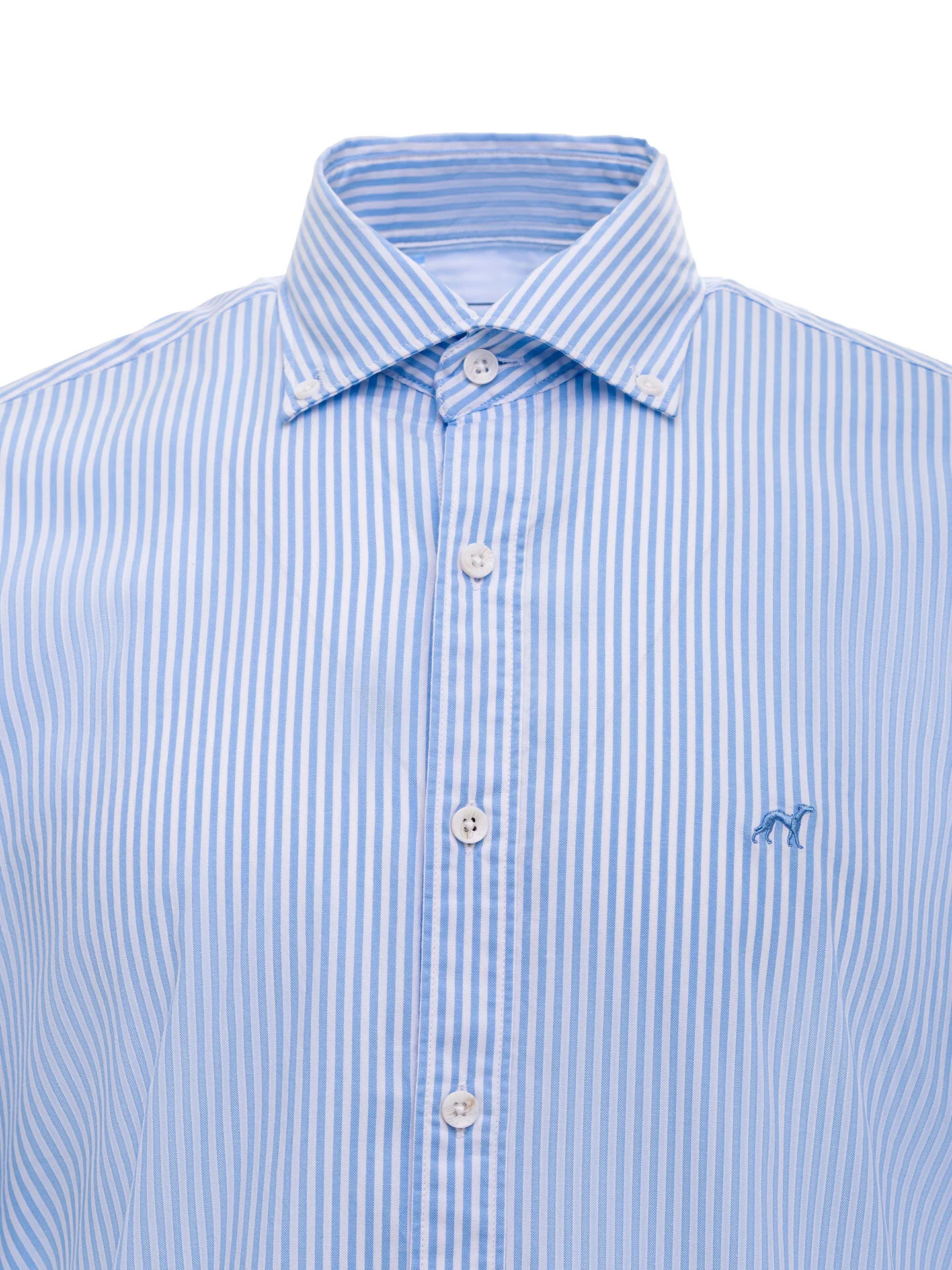 Slim Fit Striped Oxford Shirt in 100%BCI Cotton - Image 4