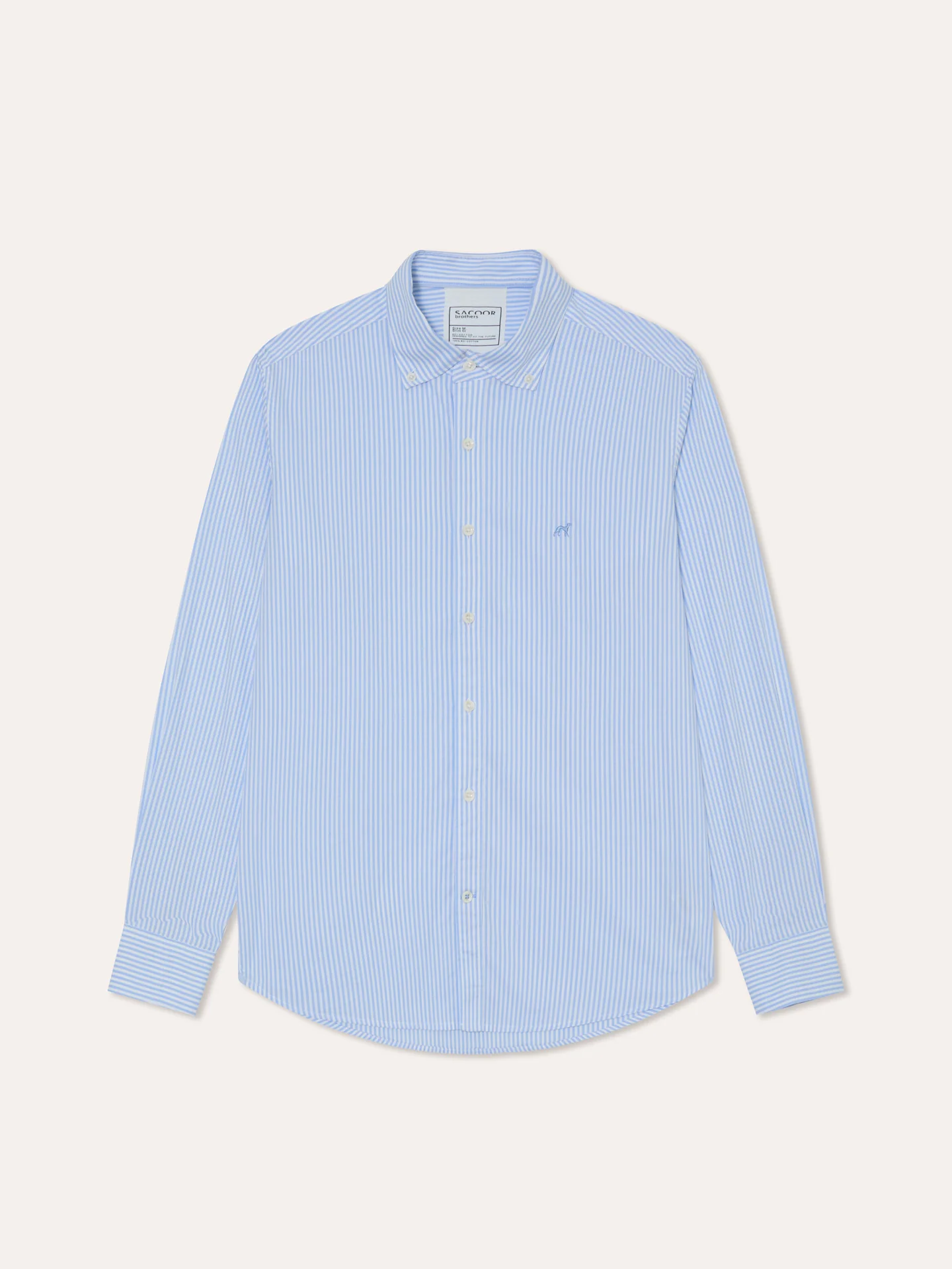 Slim Fit Striped Oxford Shirt in 100%BCI Cotton - Image 6