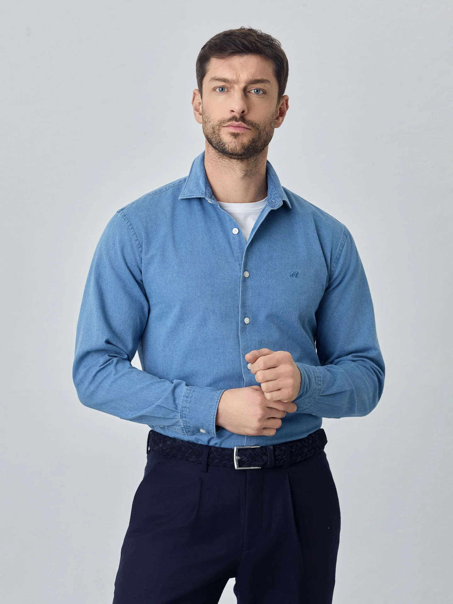 Slim fit structure washed shirt - Image 4