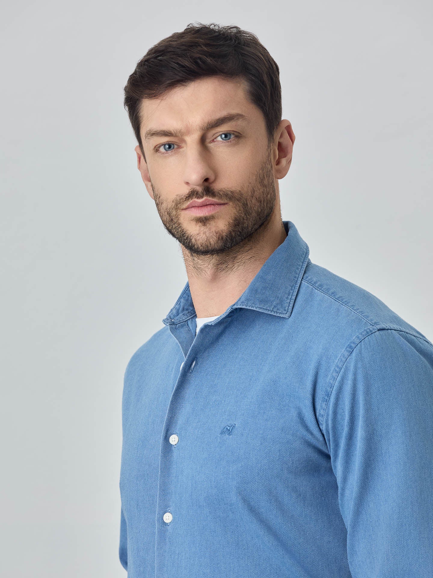 Slim fit structure washed shirt - Image 5