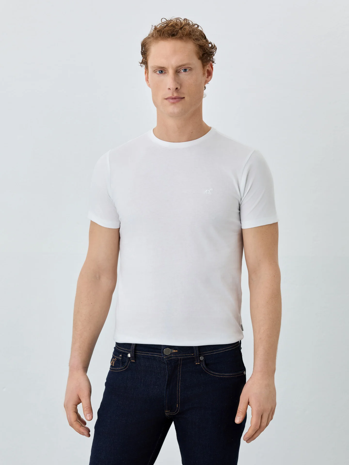 Slim Fit T-shirt With Round Neck In Organic Cotton Pack Of Two - Image 4