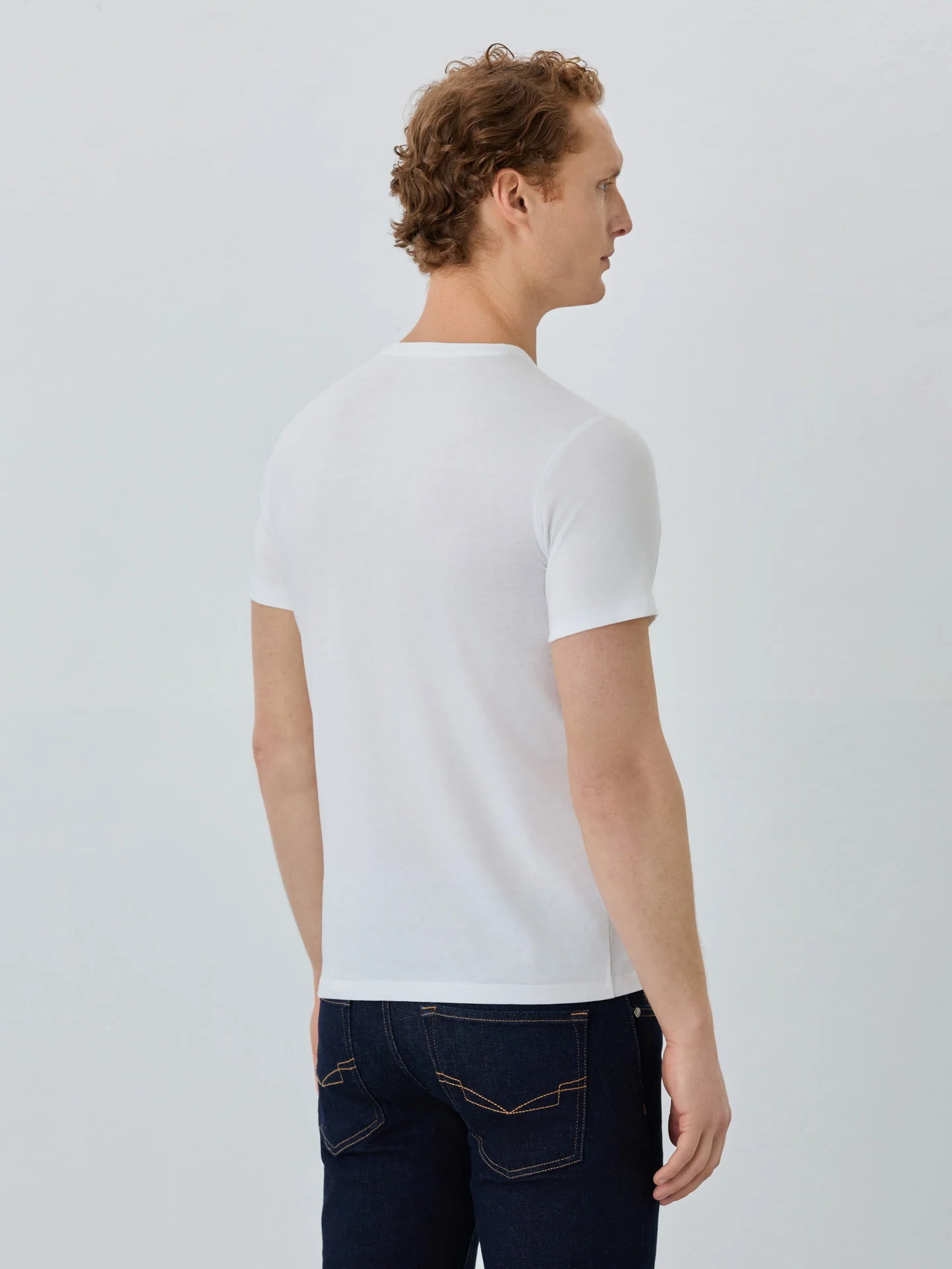 Slim Fit T-shirt With Round Neck In Organic Cotton Pack Of Two - Image 6